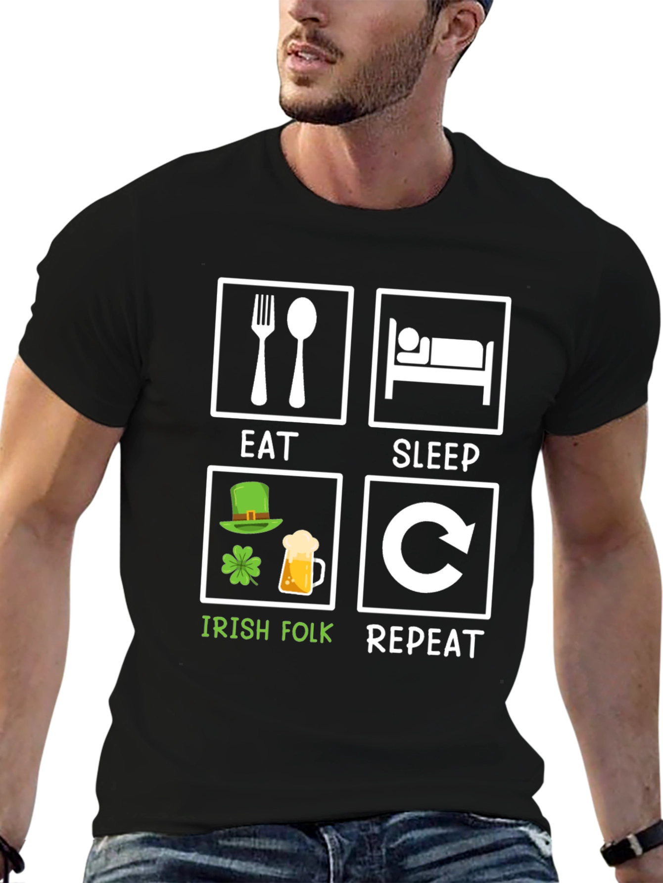 Eat Sleep Irish Folk Repeat T-Shirt
