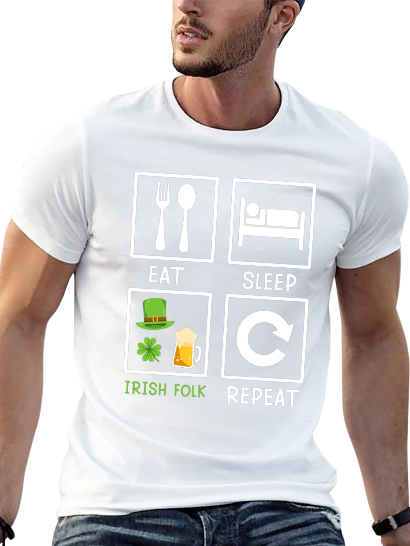 Eat Sleep Irish Folk Repeat T-Shirt