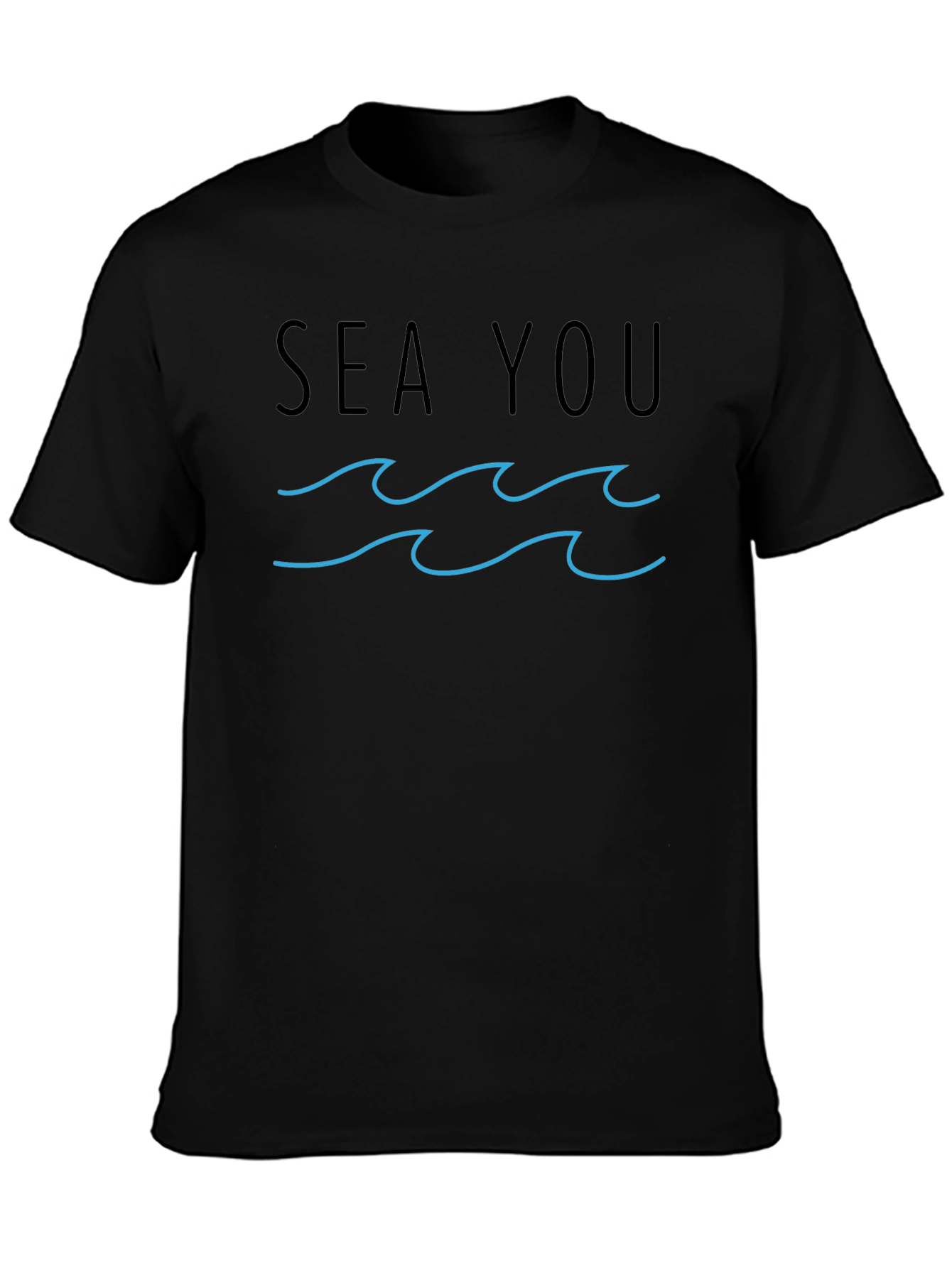 Sea You Graphic Tee - Black Cotton T-Shirt