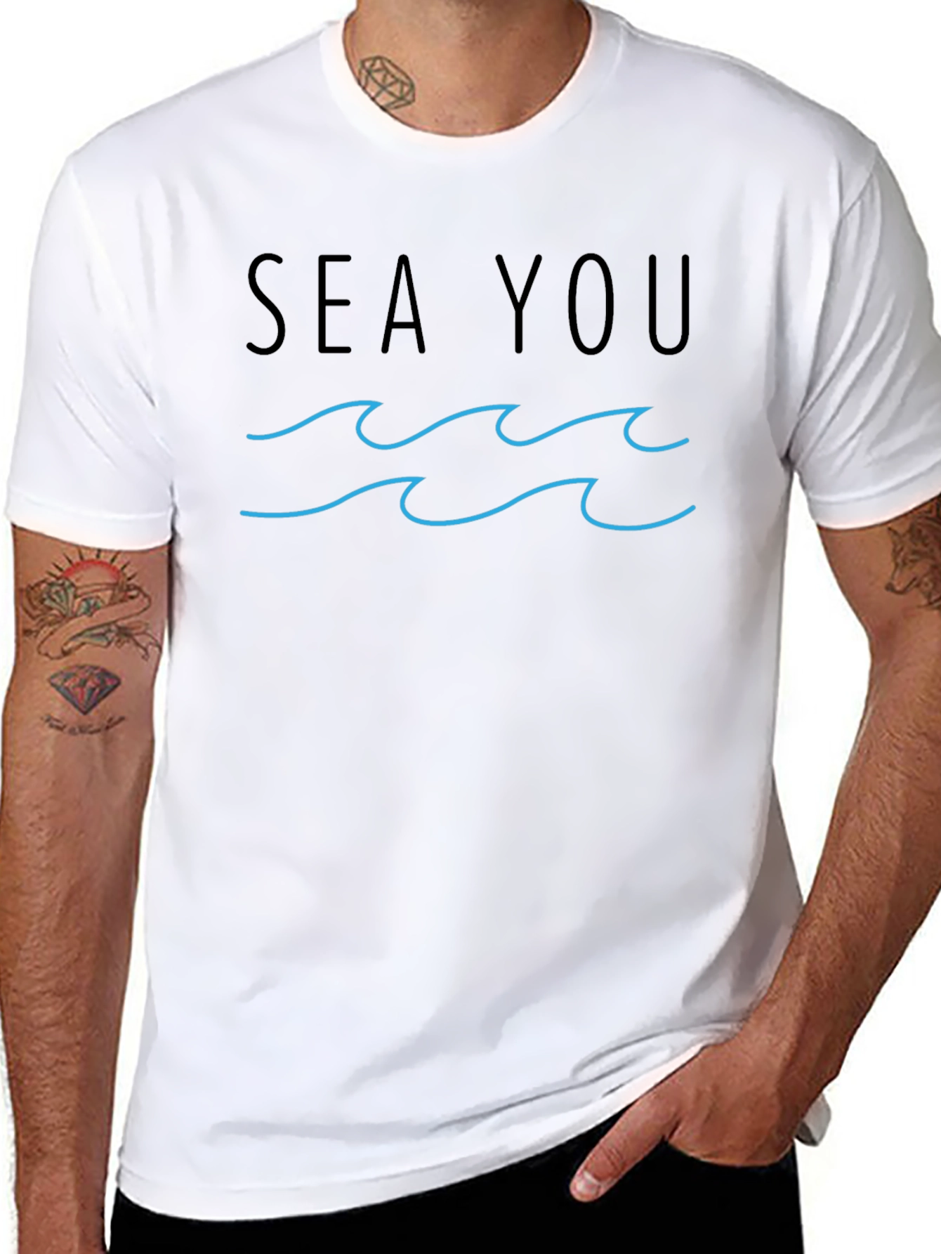 Sea You Graphic Tee - Black Cotton T-Shirt