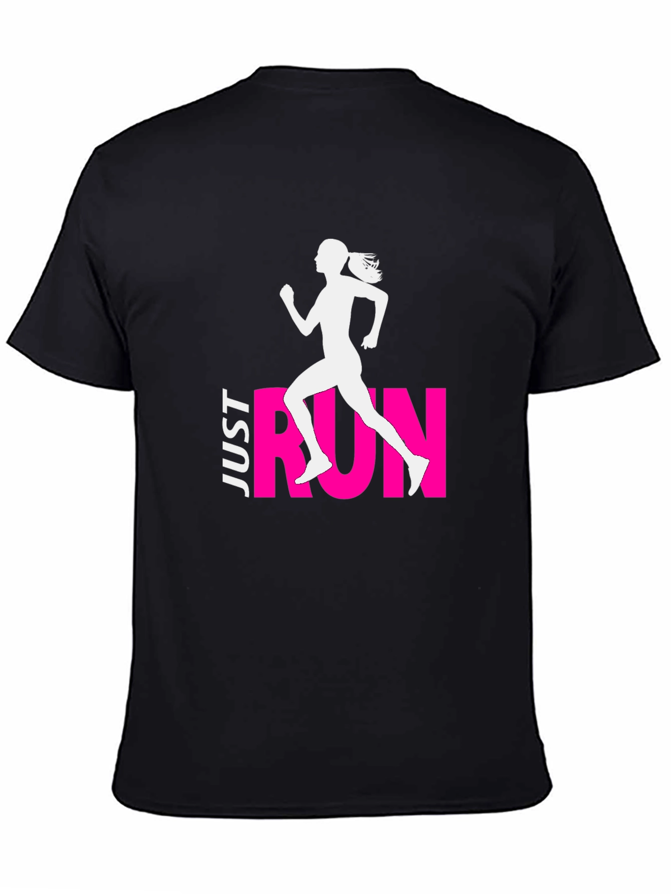 Just Run Black Graphic Tee