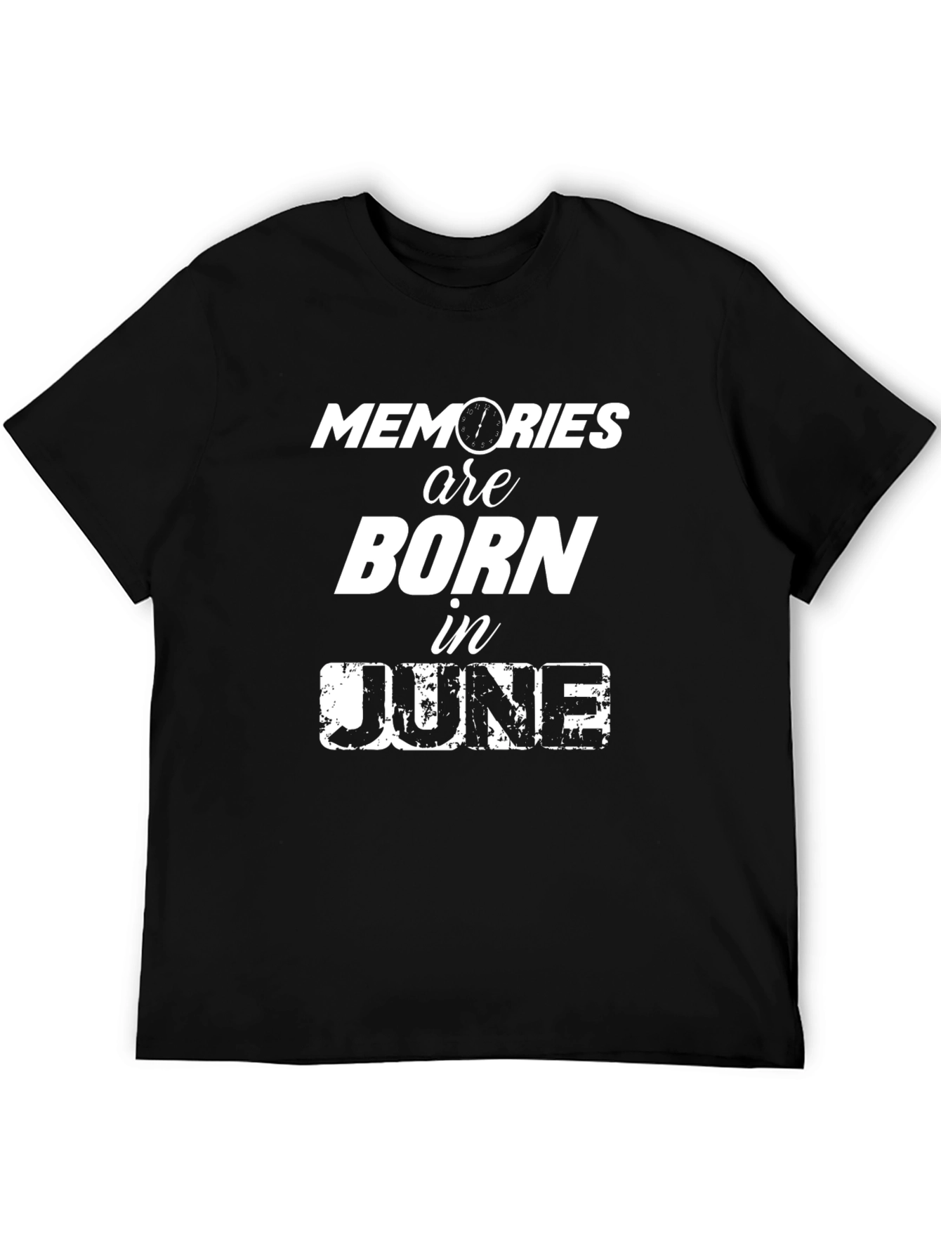 Memories Born In June Black Graphic T-Shirt