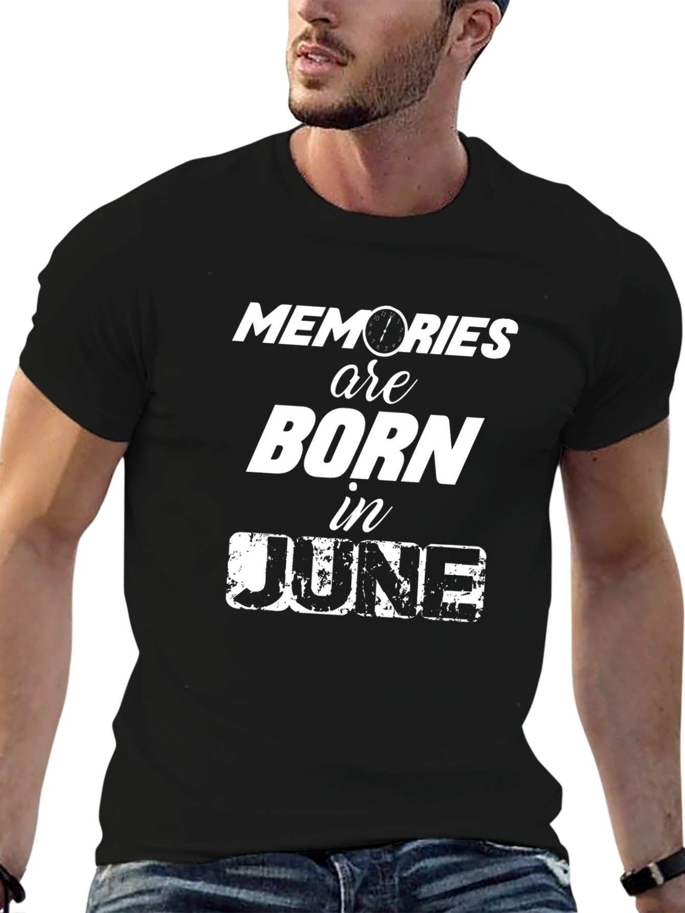 Memories Born In June Black Graphic T-Shirt