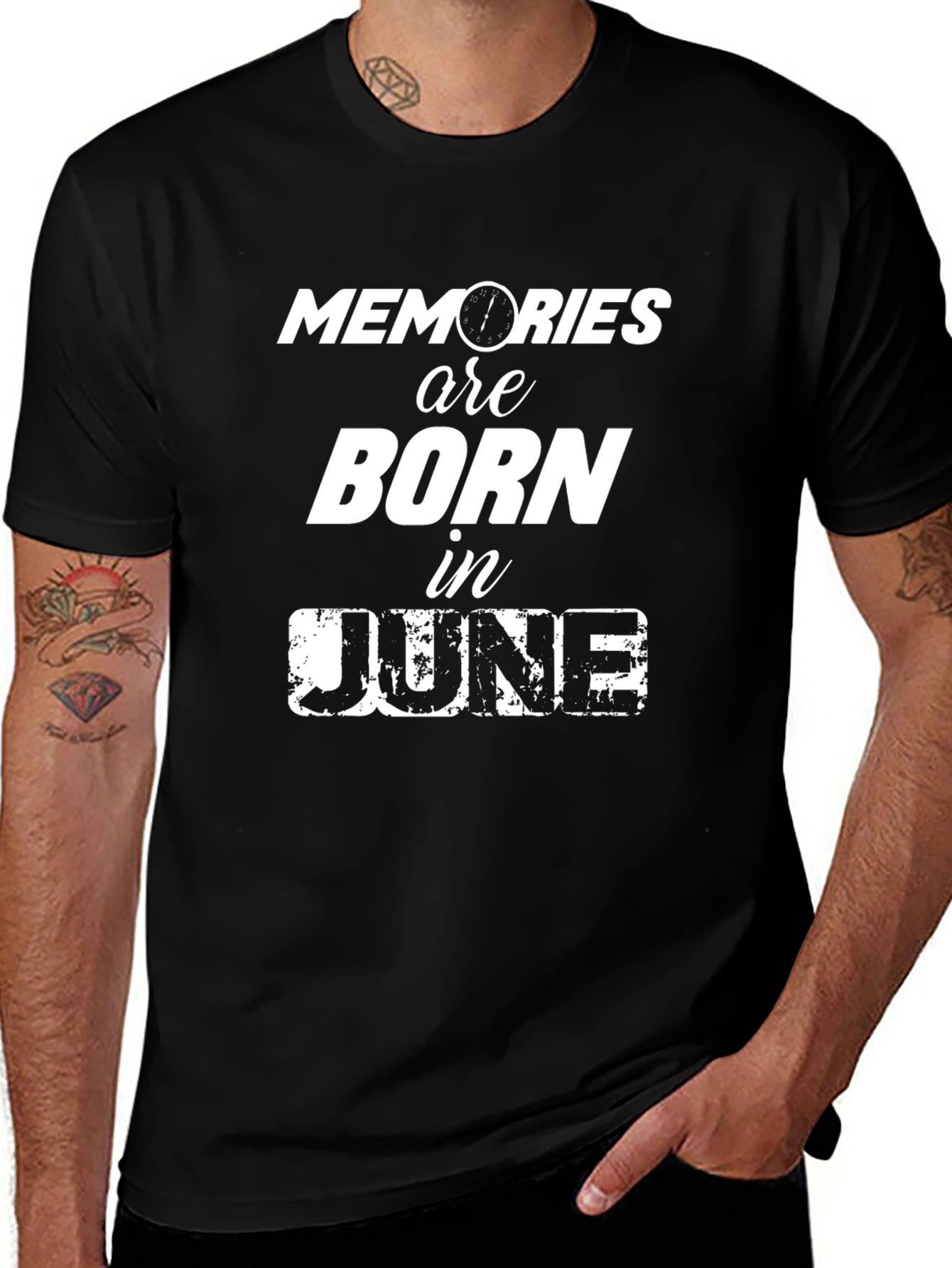 Memories Born In June Black Graphic T-Shirt