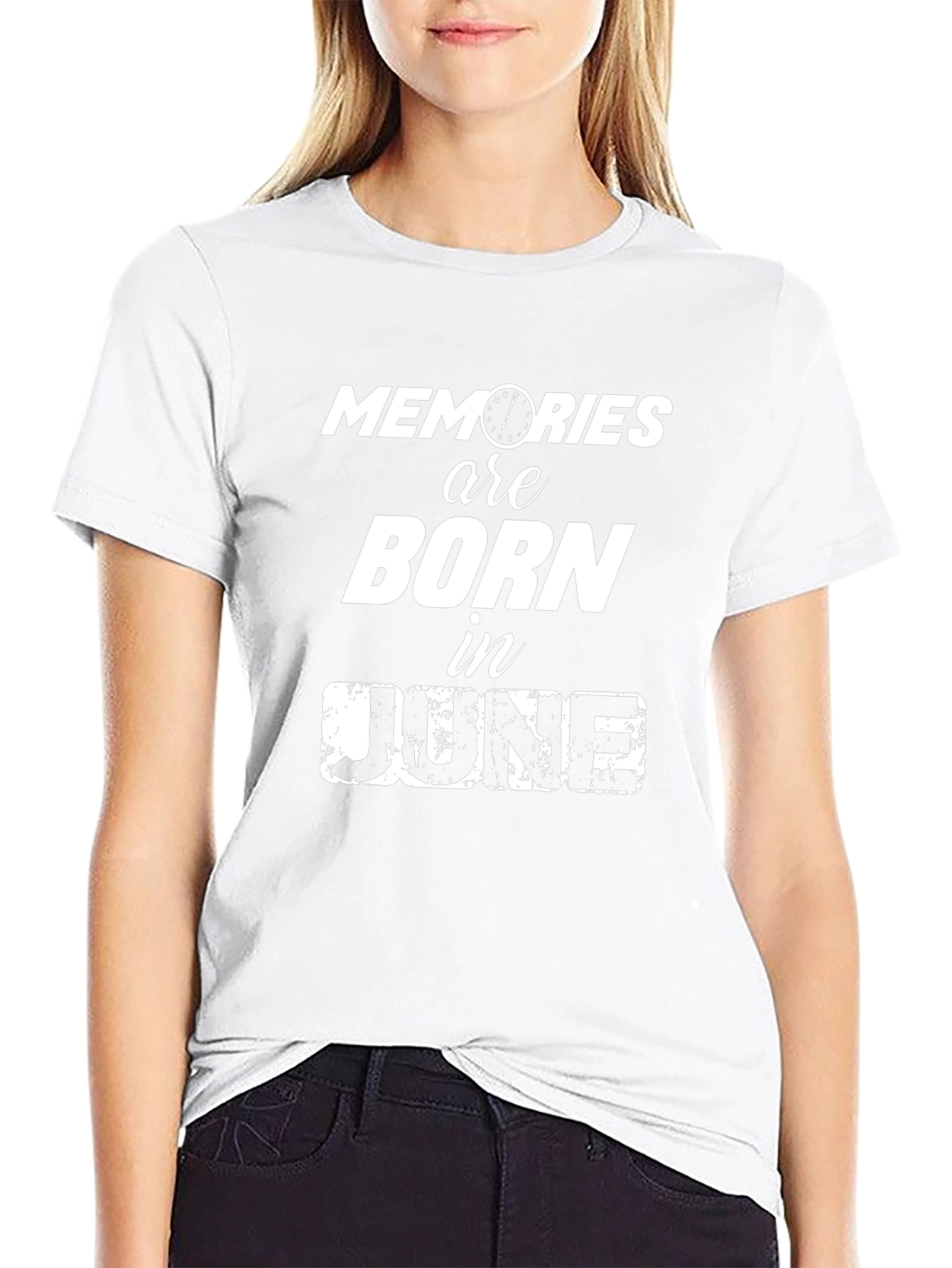Memories Born In June Black Graphic T-Shirt