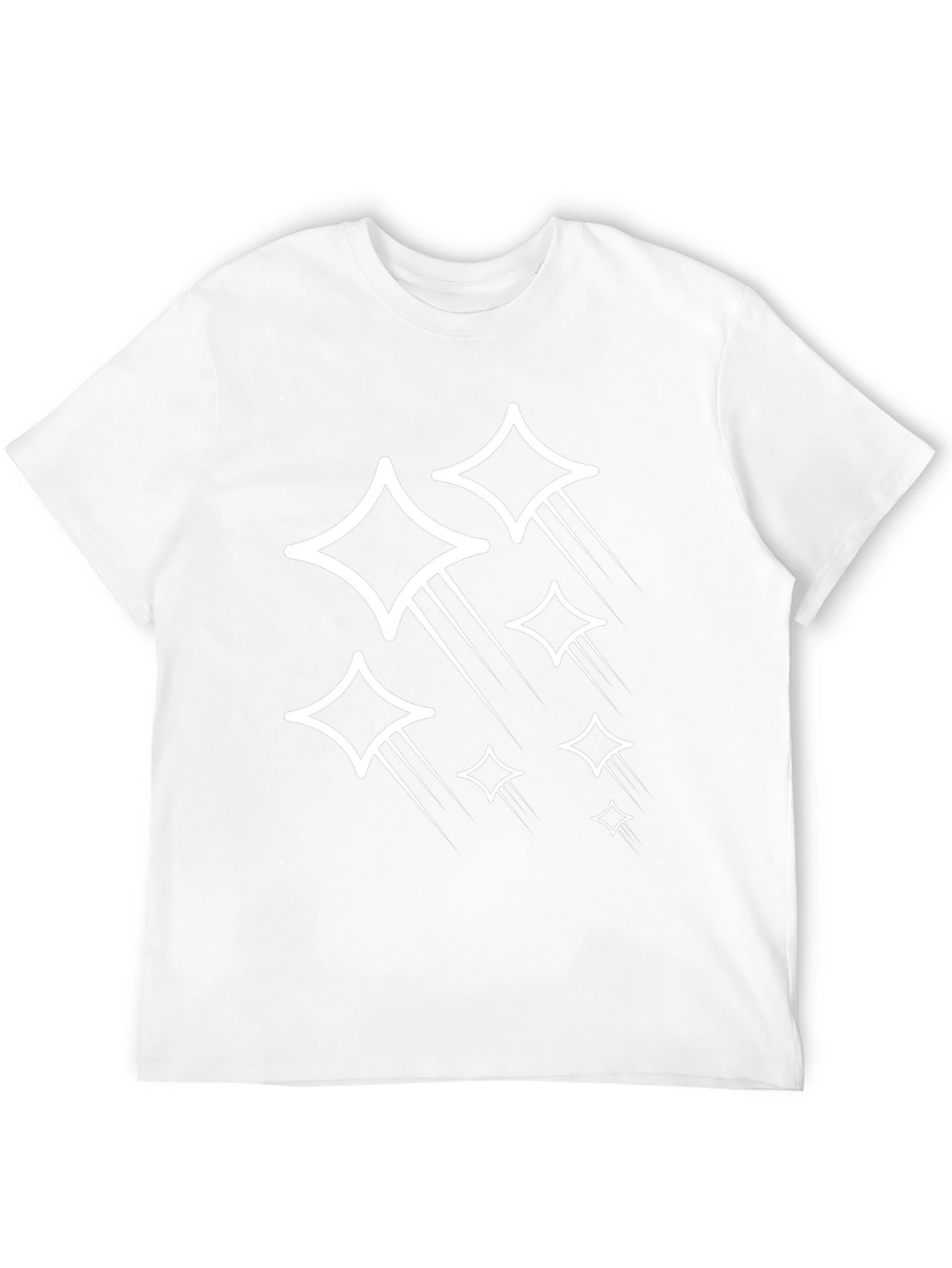 Stylish Black T-Shirt with Diamond Stars Graphic