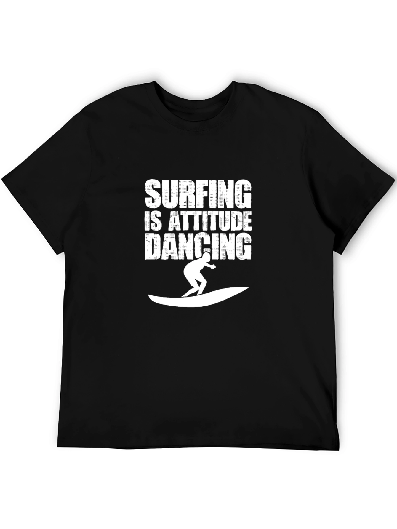 Surfing Attitude Dancing Black Graphic Tee