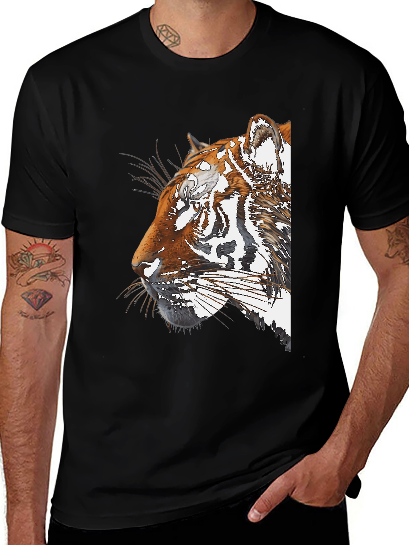 Black Tiger Graphic Tee - Bold Style
