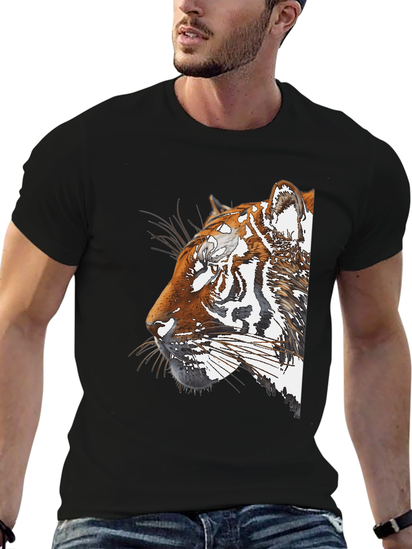 Black Tiger Graphic Tee - Bold Style