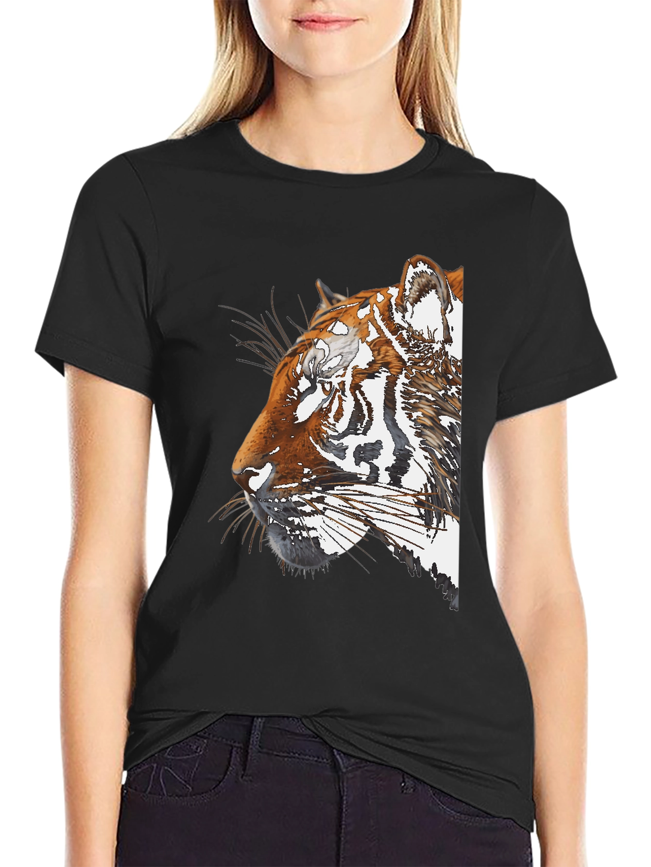Black Tiger Graphic Tee - Bold Style