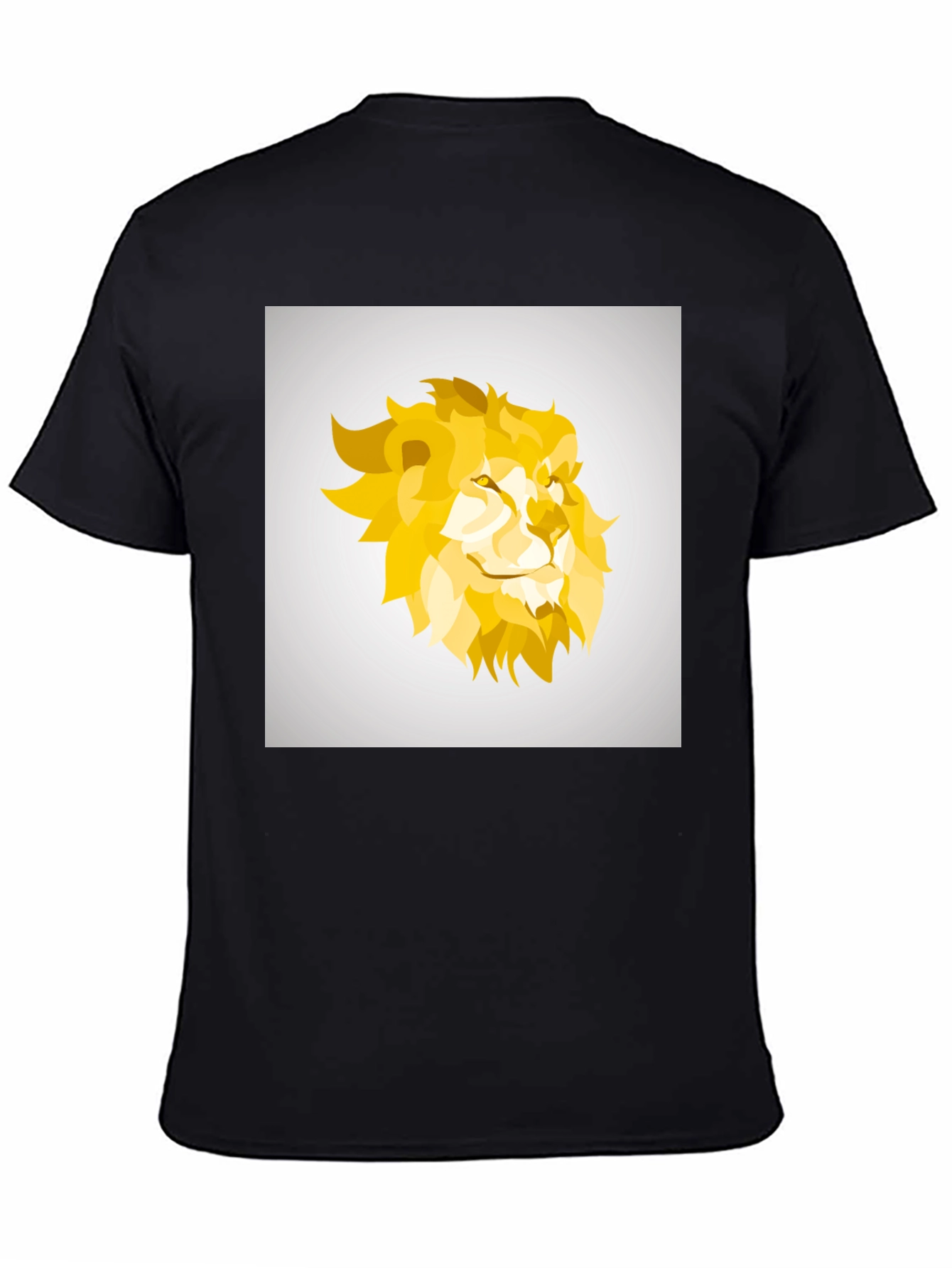 Geometric Lion Graphic Tee - Black