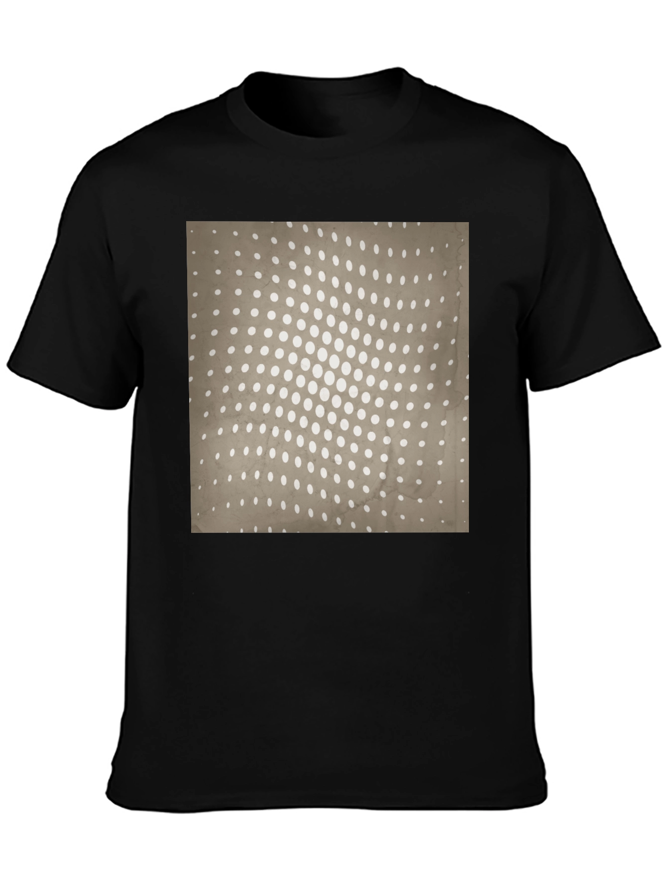Retro Halftone Pattern Black T-Shirt