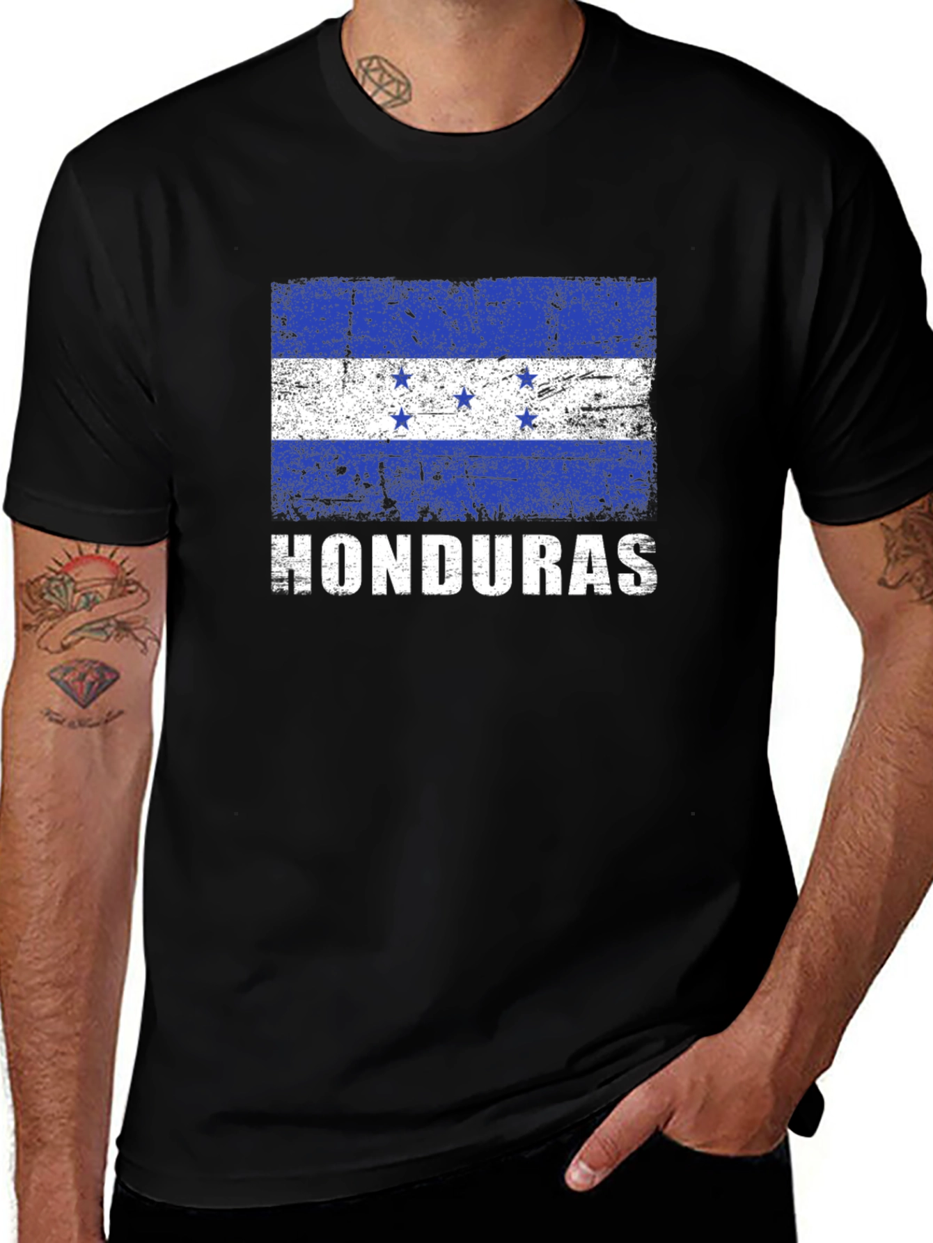 Honduras Flag T-Shirt - Distressed Graphic Tee