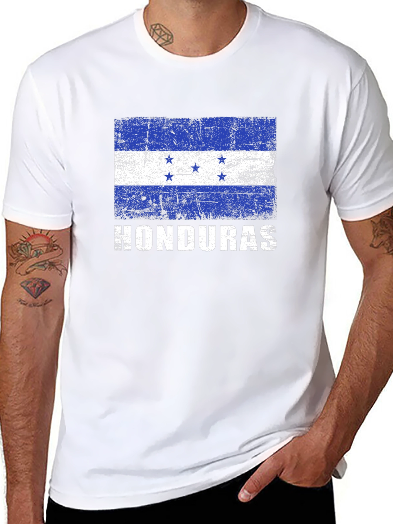 Honduras Flag T-Shirt - Distressed Graphic Tee