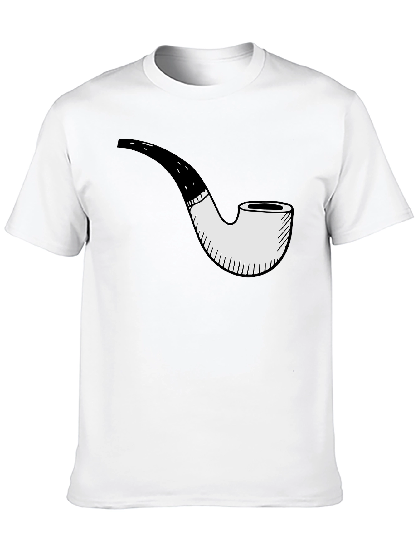 Mens Black T-Shirt with Pipe Graphic
