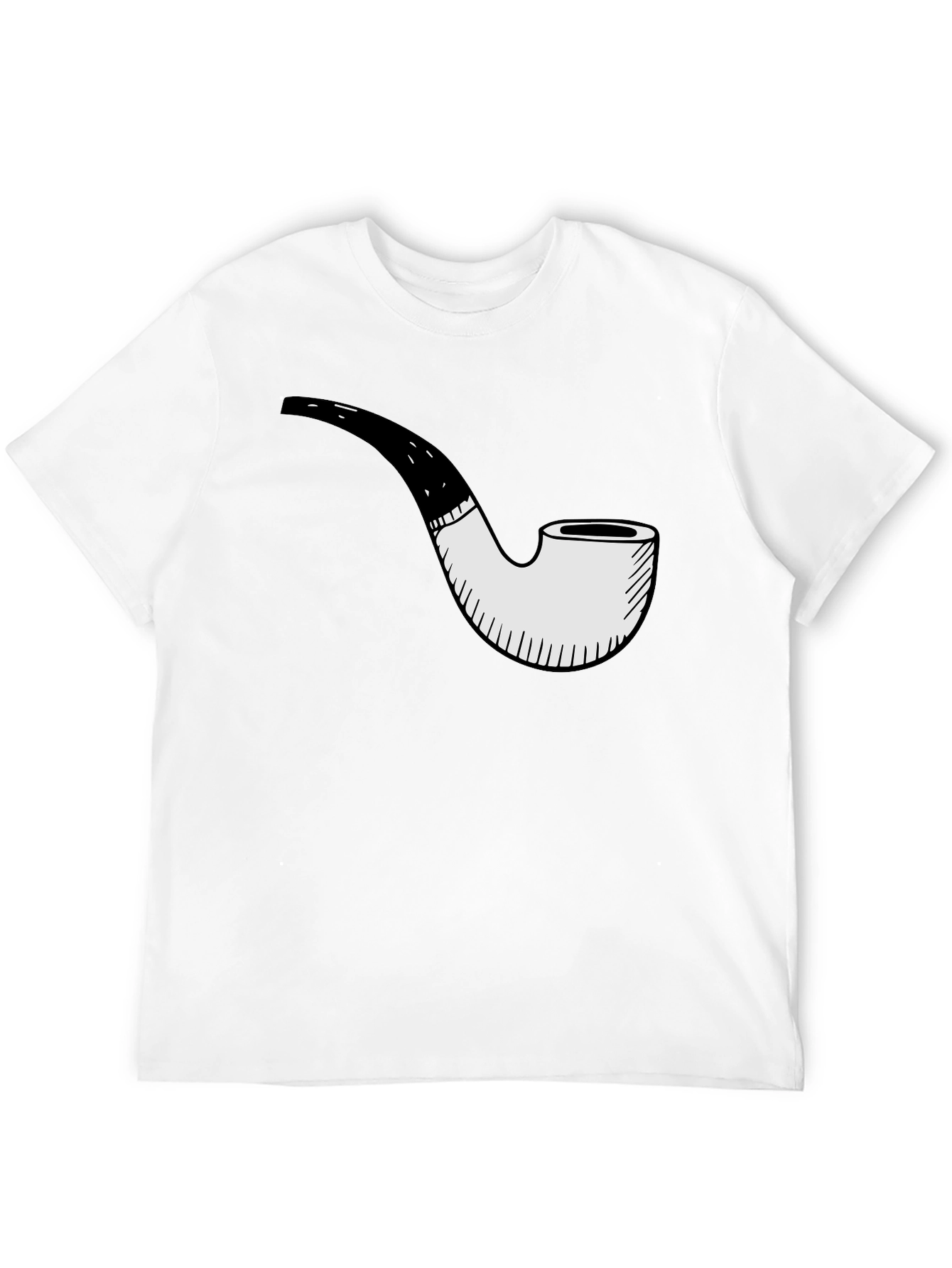 Mens Black T-Shirt with Pipe Graphic