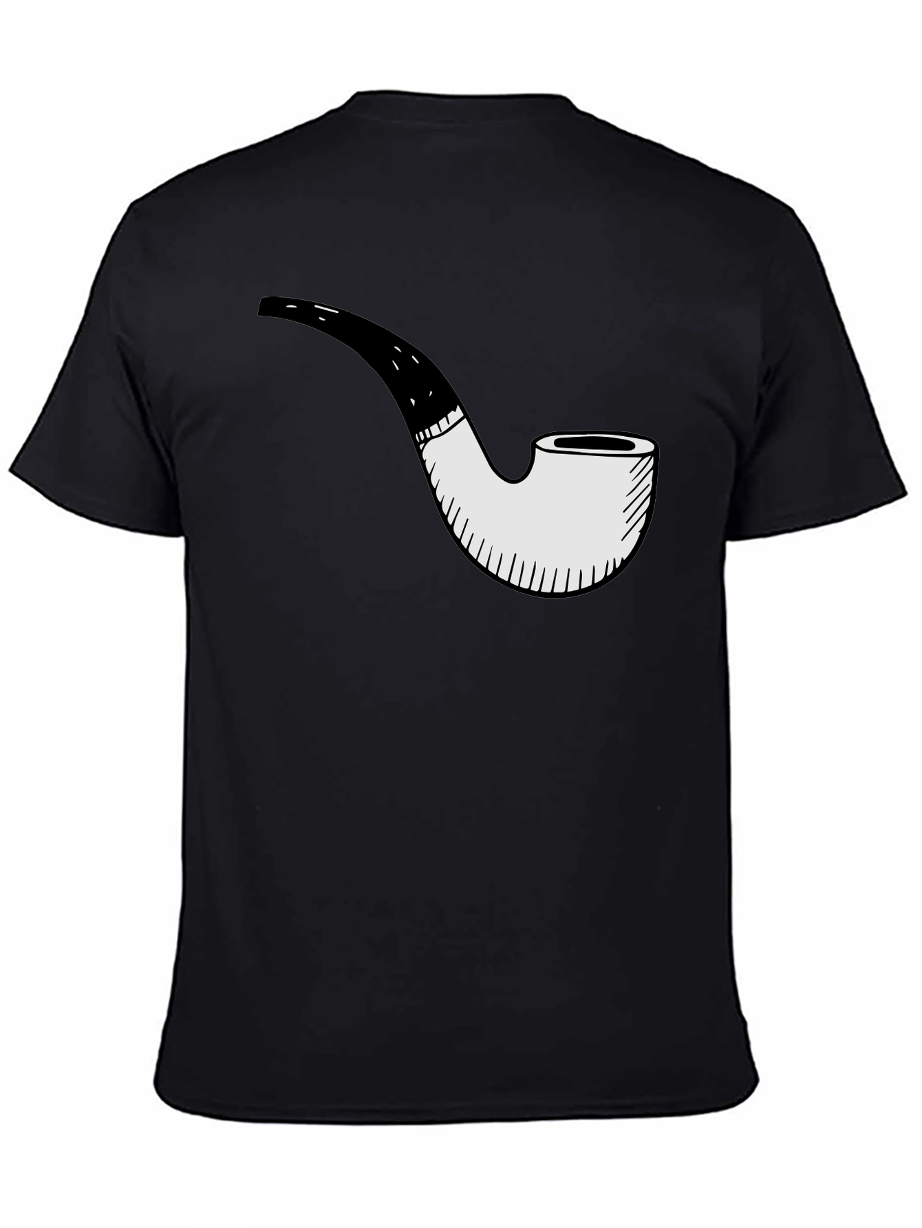Mens Black T-Shirt with Pipe Graphic