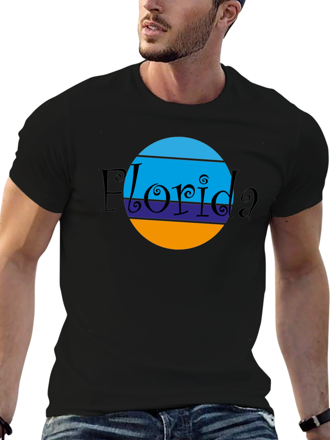 Florida Circle Graphic Black T-Shirt