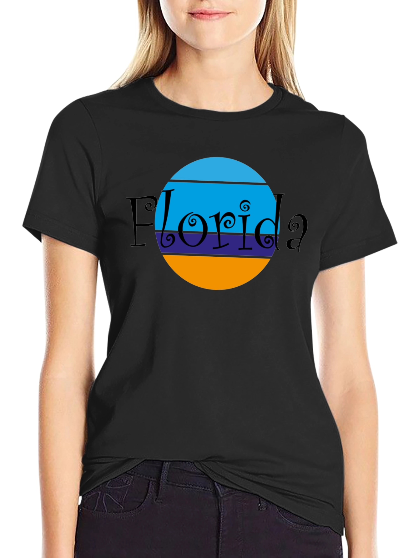 Florida Circle Graphic Black T-Shirt