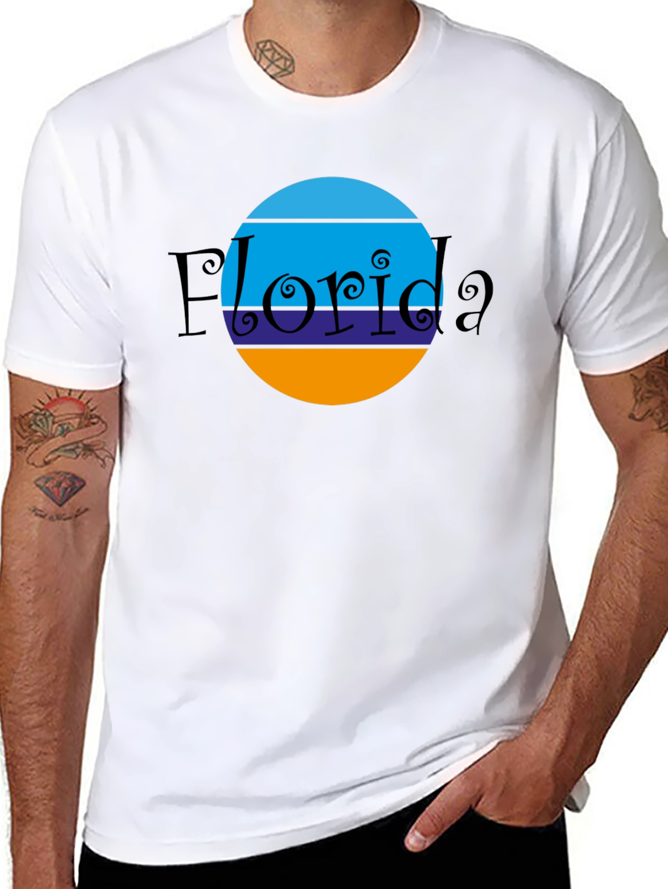 Florida Circle Graphic Black T-Shirt