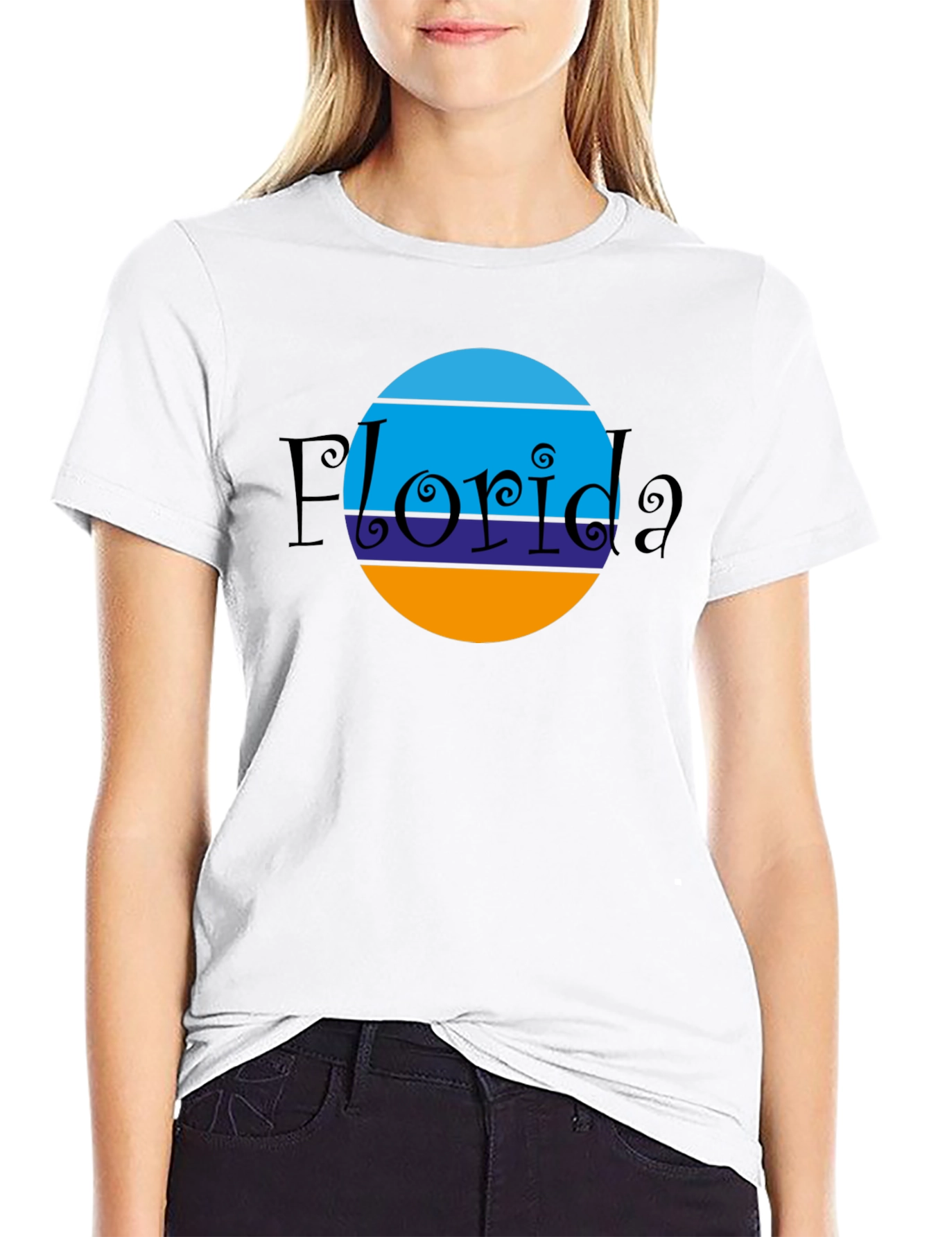 Florida Circle Graphic Black T-Shirt