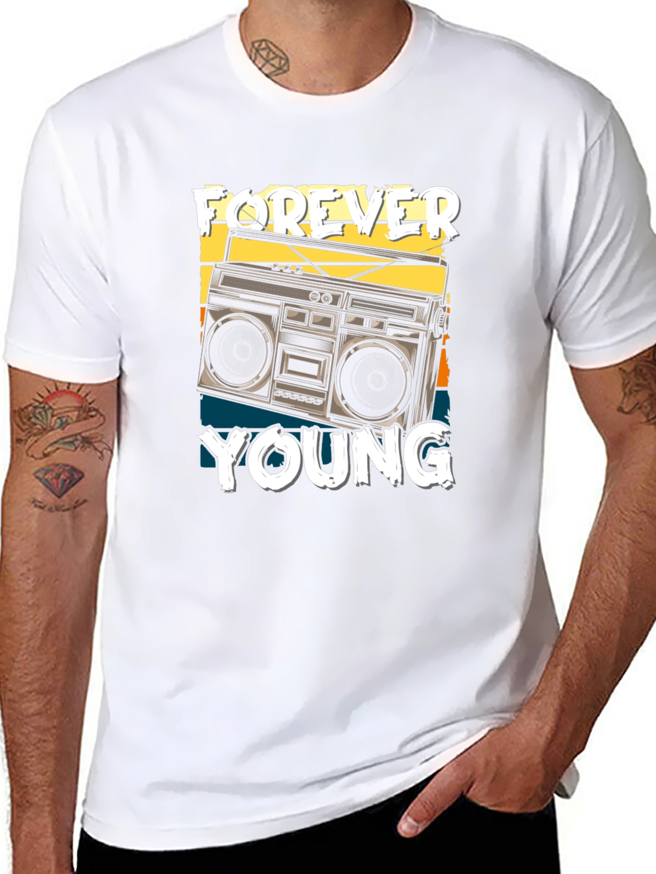 Forever Young Retro Boombox T-Shirt