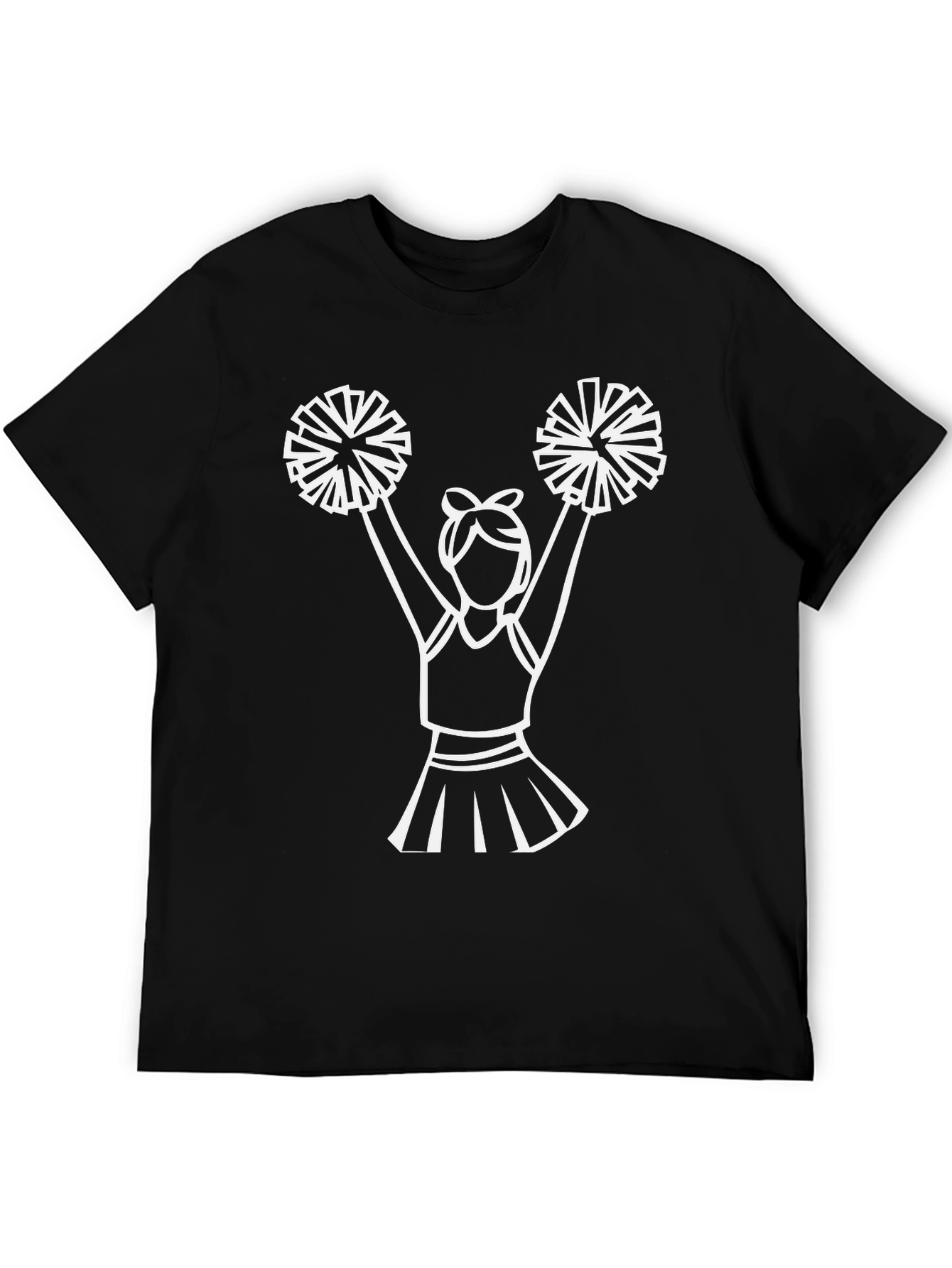 Cheerleader Graphic Tee - Black Cotton T-Shirt