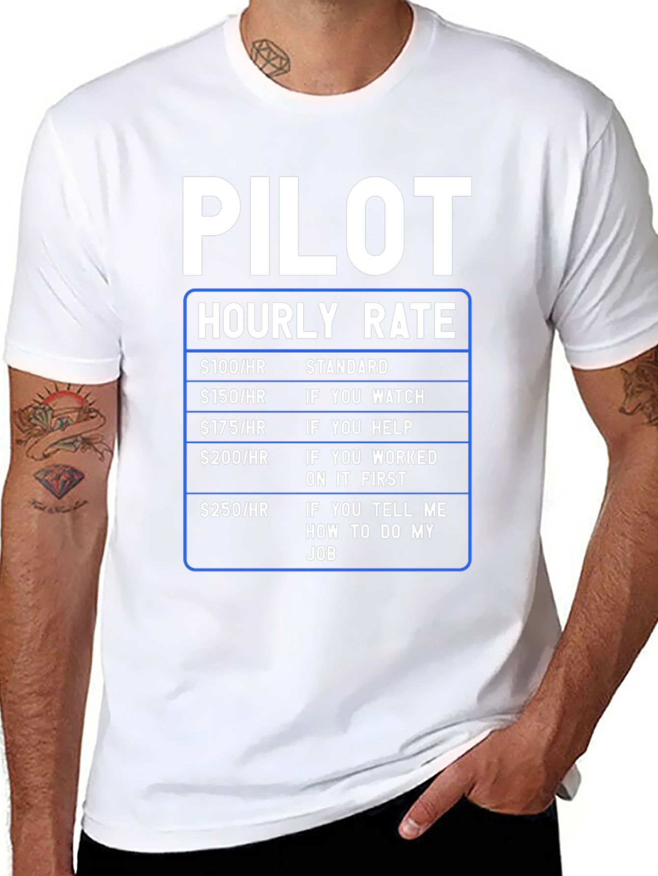 Pilot Hourly Rate Funny T-Shirt