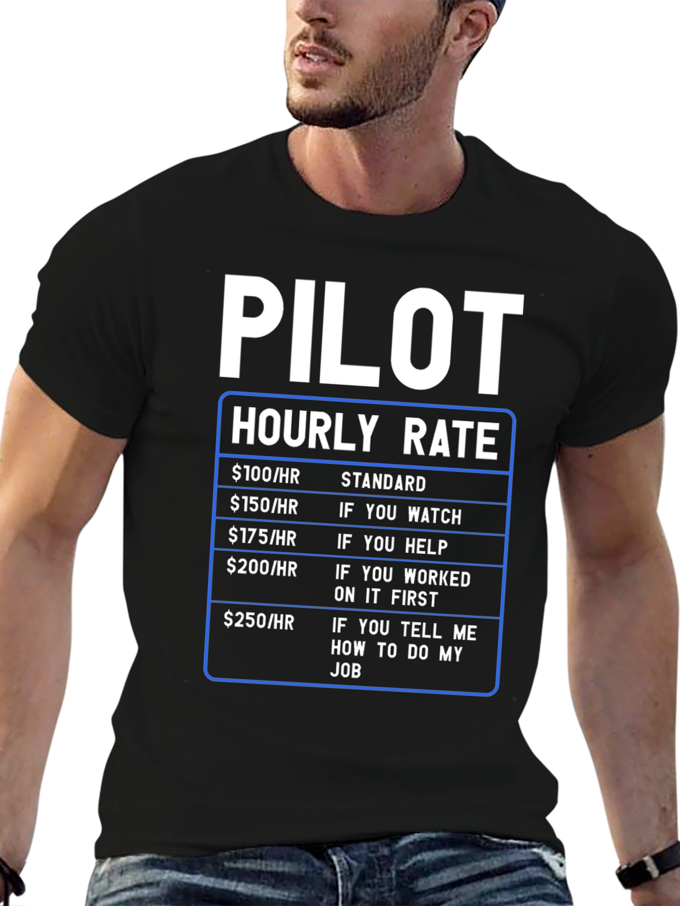 Pilot Hourly Rate Funny T-Shirt