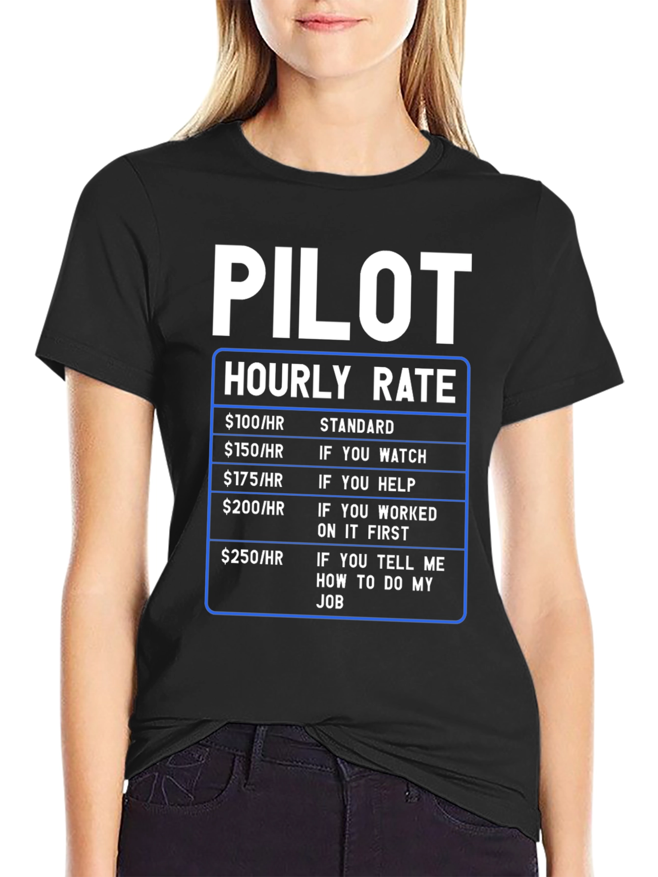 Pilot Hourly Rate Funny T-Shirt