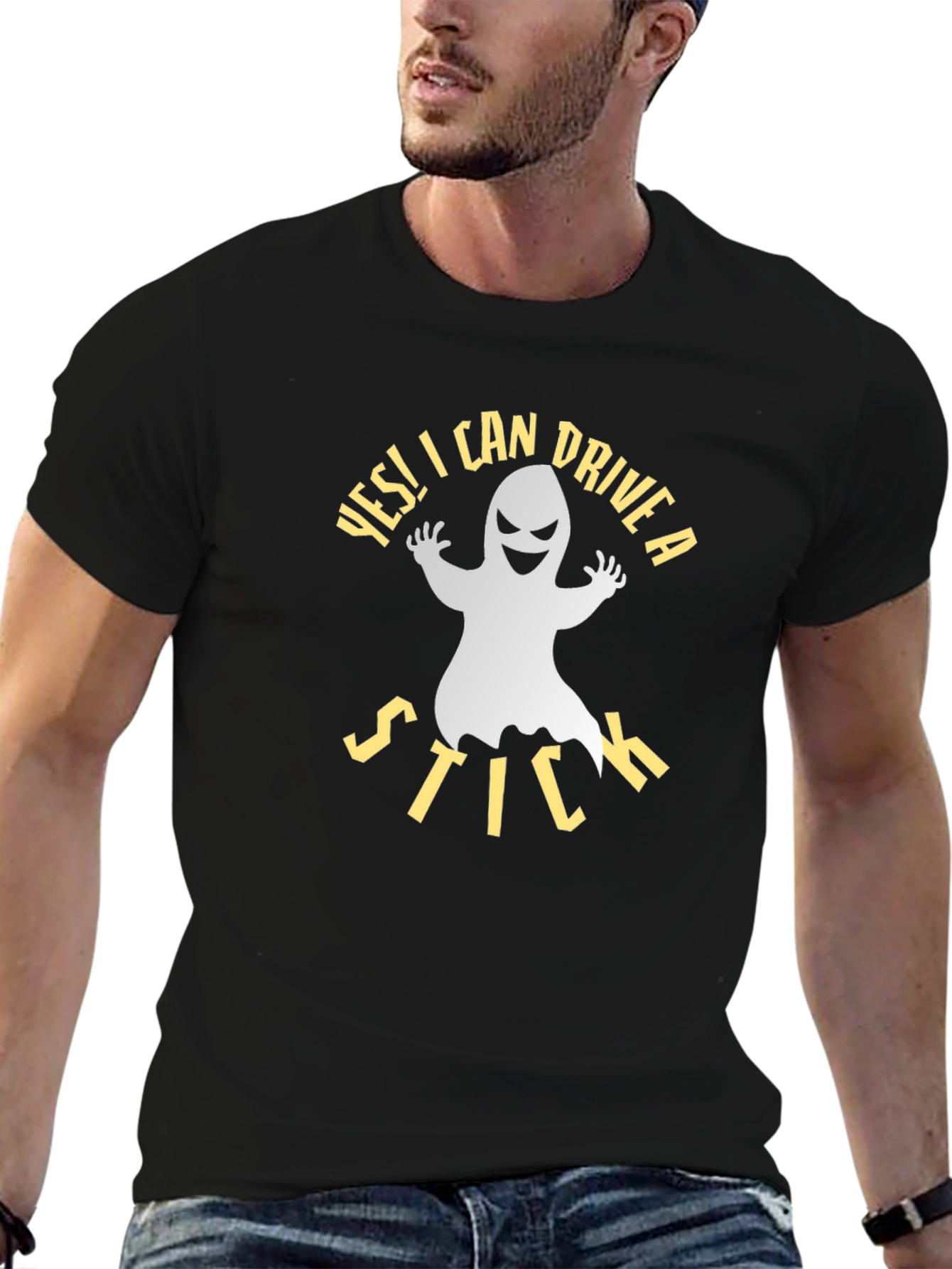 Yes I Can Drive a Stick Ghost Graphic Tee