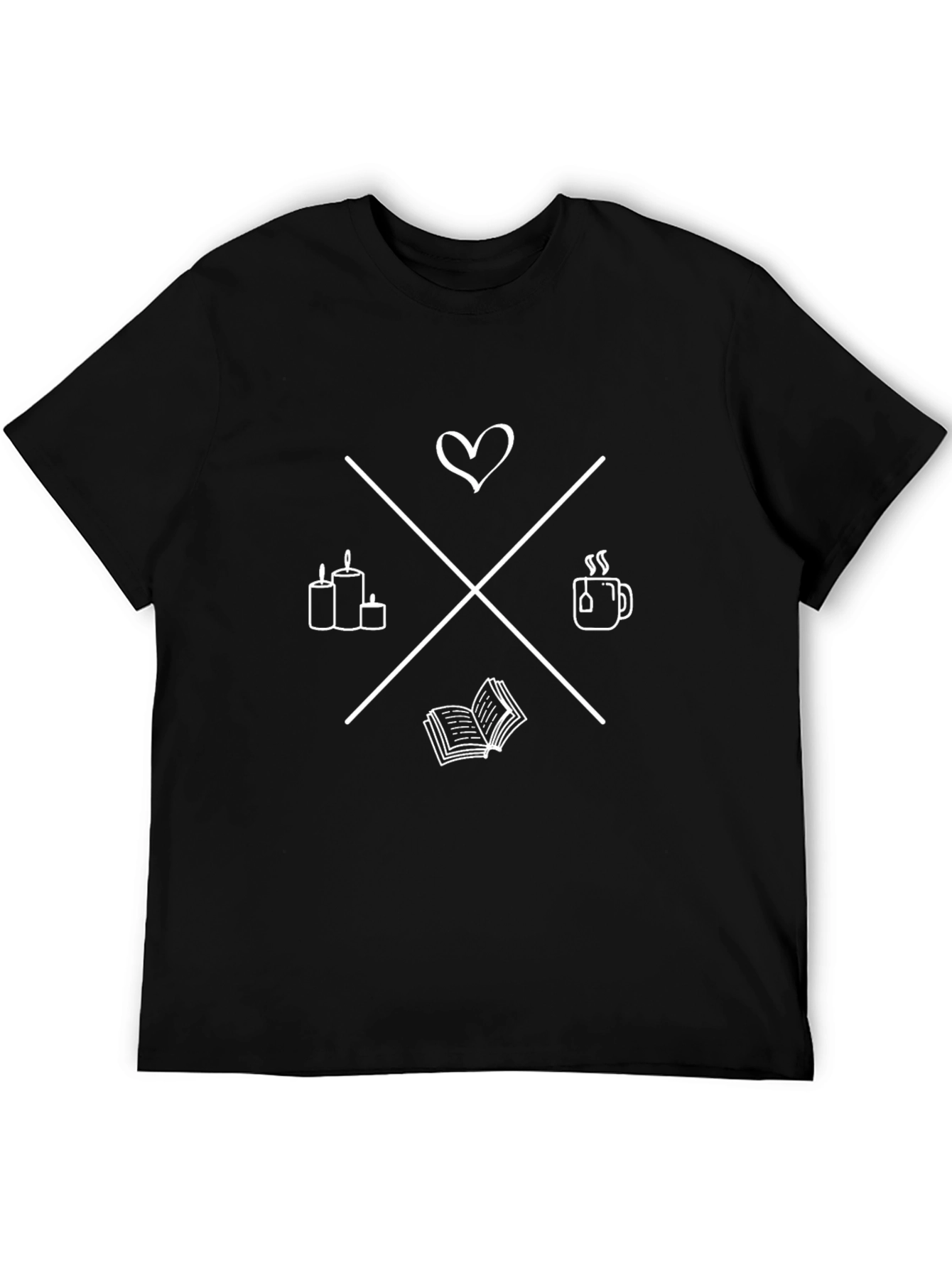 Cozy Vibes Graphic Tee - Book Tea Candle Design
