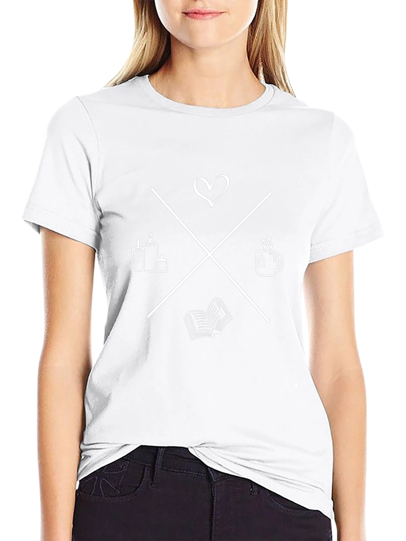 Cozy Vibes Graphic Tee - Book Tea Candle Design