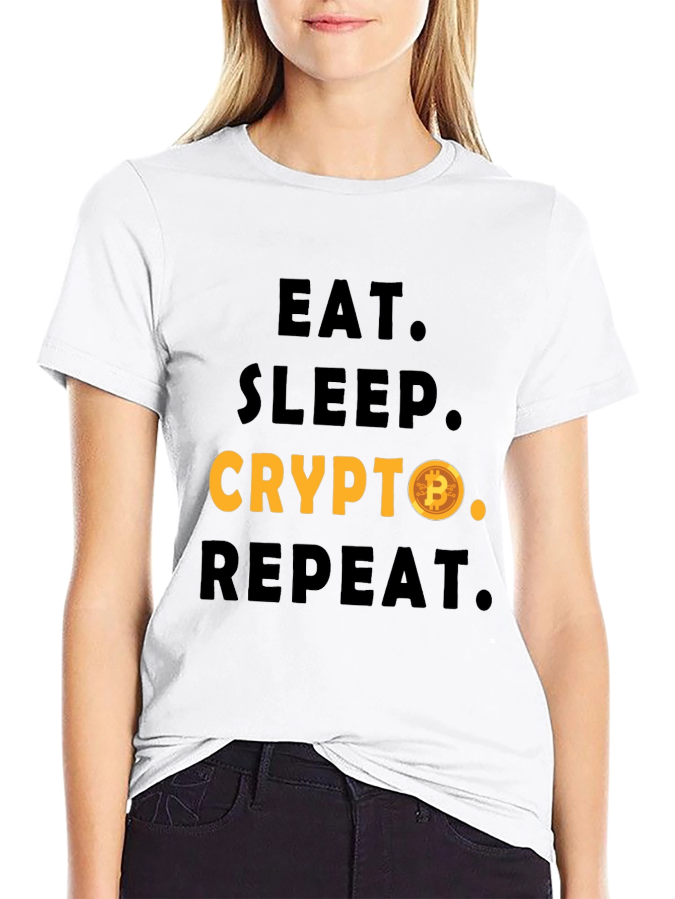 Eat Sleep Crypto Repeat Black T-Shirt