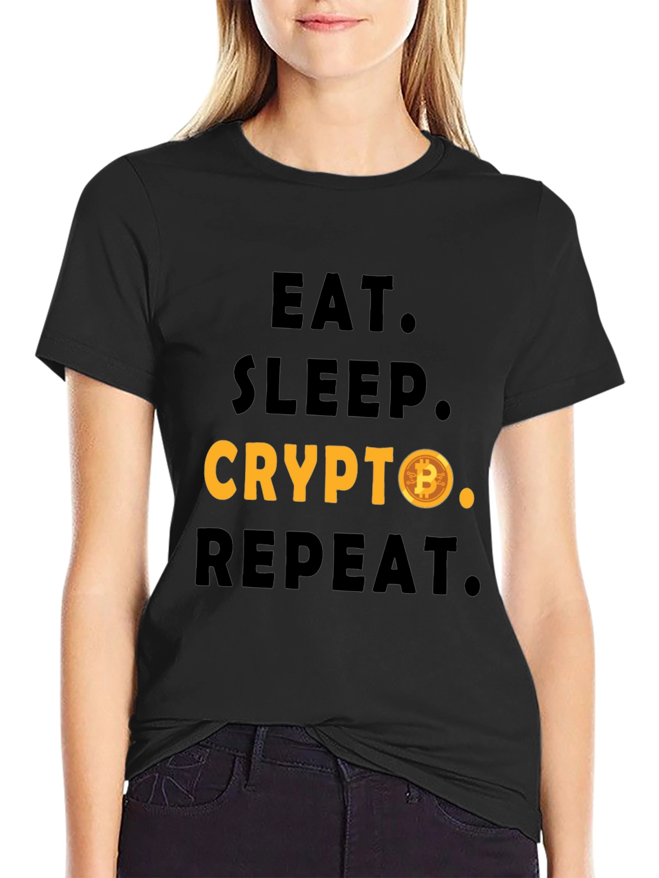 Eat Sleep Crypto Repeat Black T-Shirt