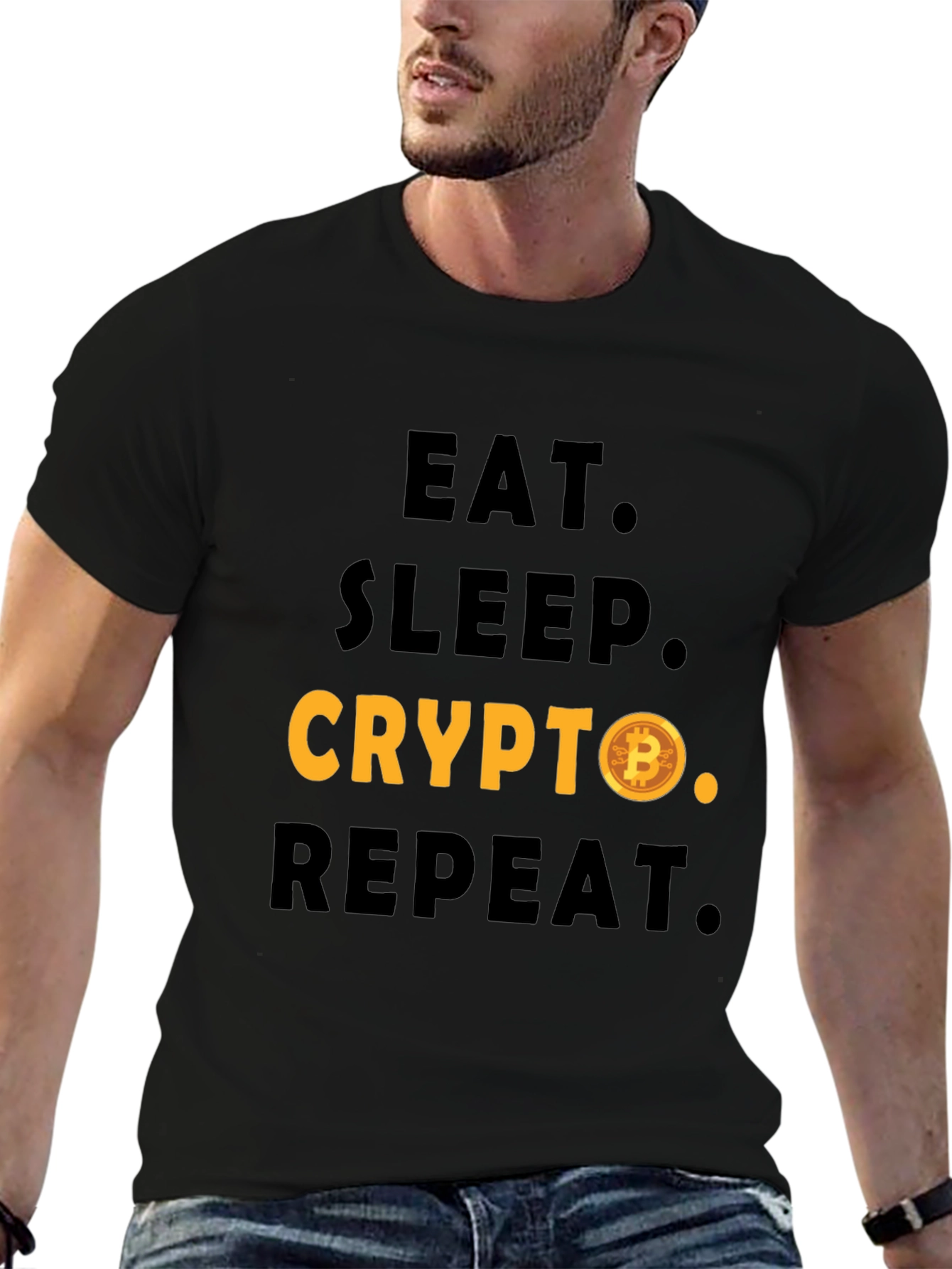Eat Sleep Crypto Repeat Black T-Shirt