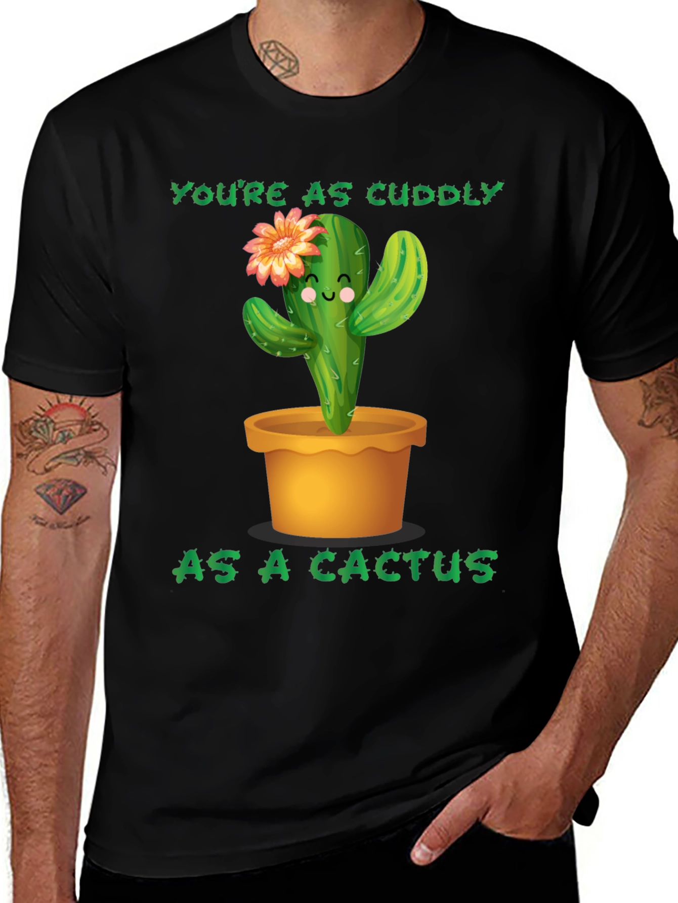 Cuddly Cactus Graphic T-Shirt - Novelty Tee