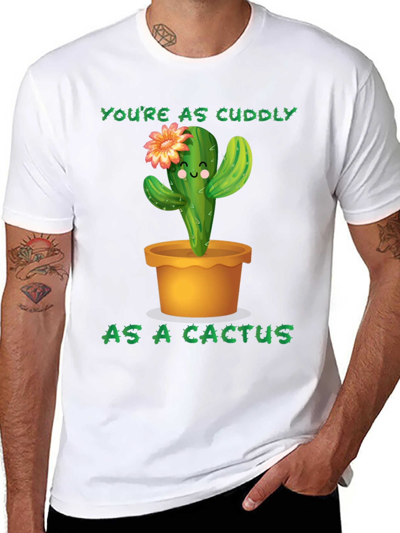 Cuddly Cactus Graphic T-Shirt - Novelty Tee