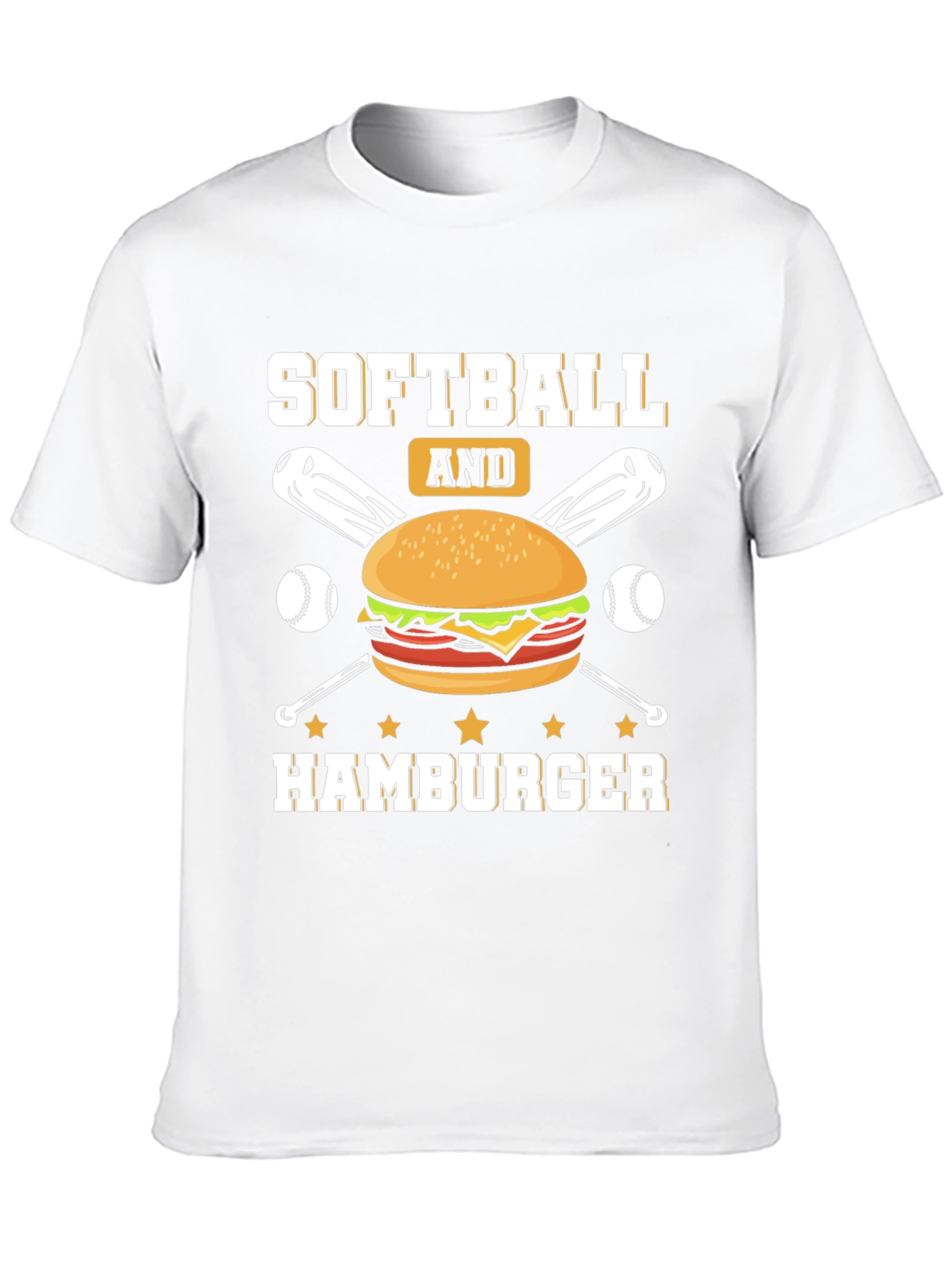 Softball and Hamburger Graphic T-Shirt