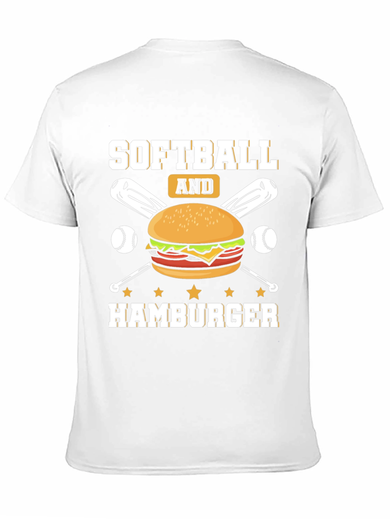 Softball and Hamburger Graphic T-Shirt