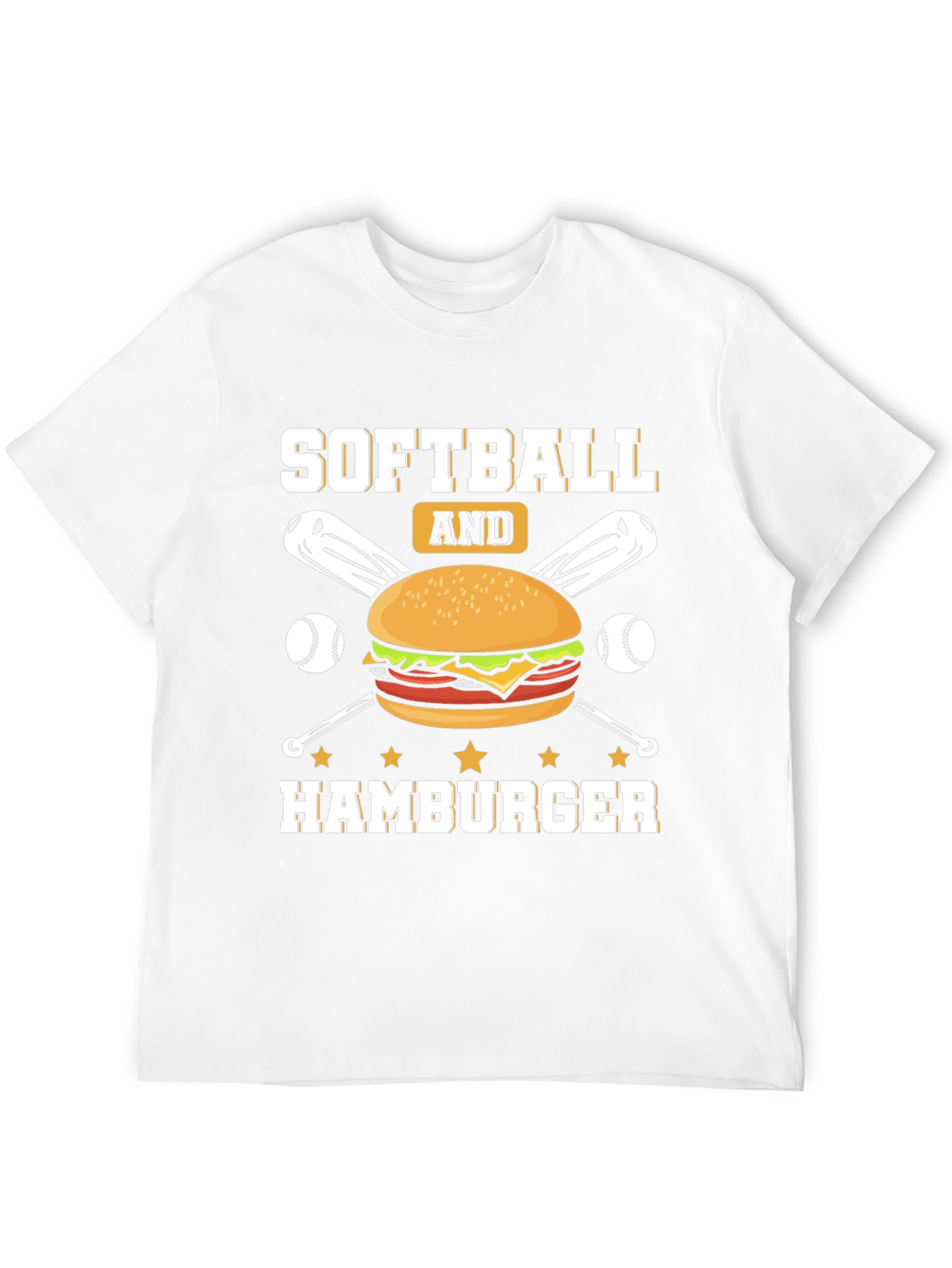 Softball and Hamburger Graphic T-Shirt