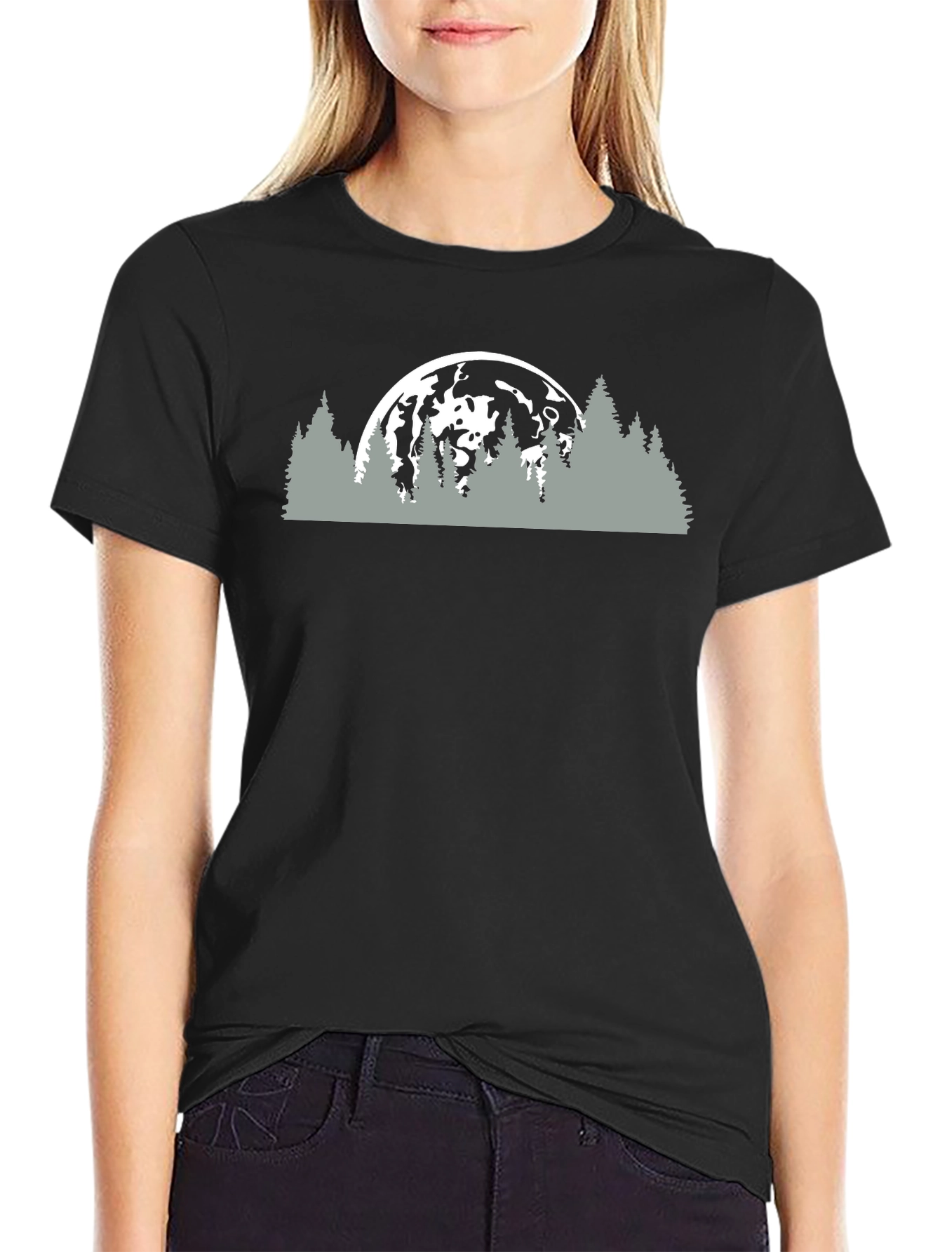 Moonlit Forest Tee - Nature Inspired Graphic Shirt
