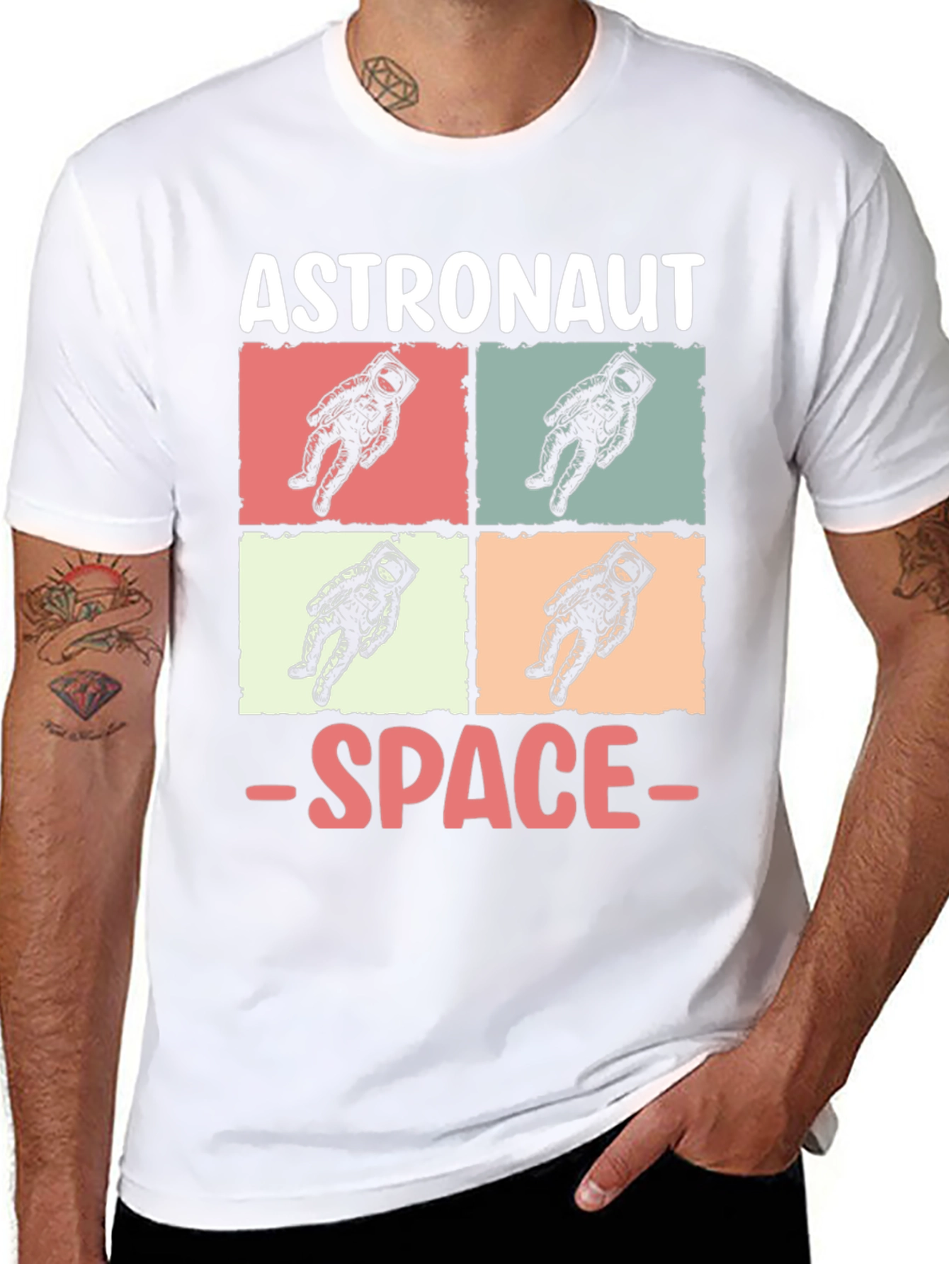 Astronaut Space Graphic Tee - Retro Style