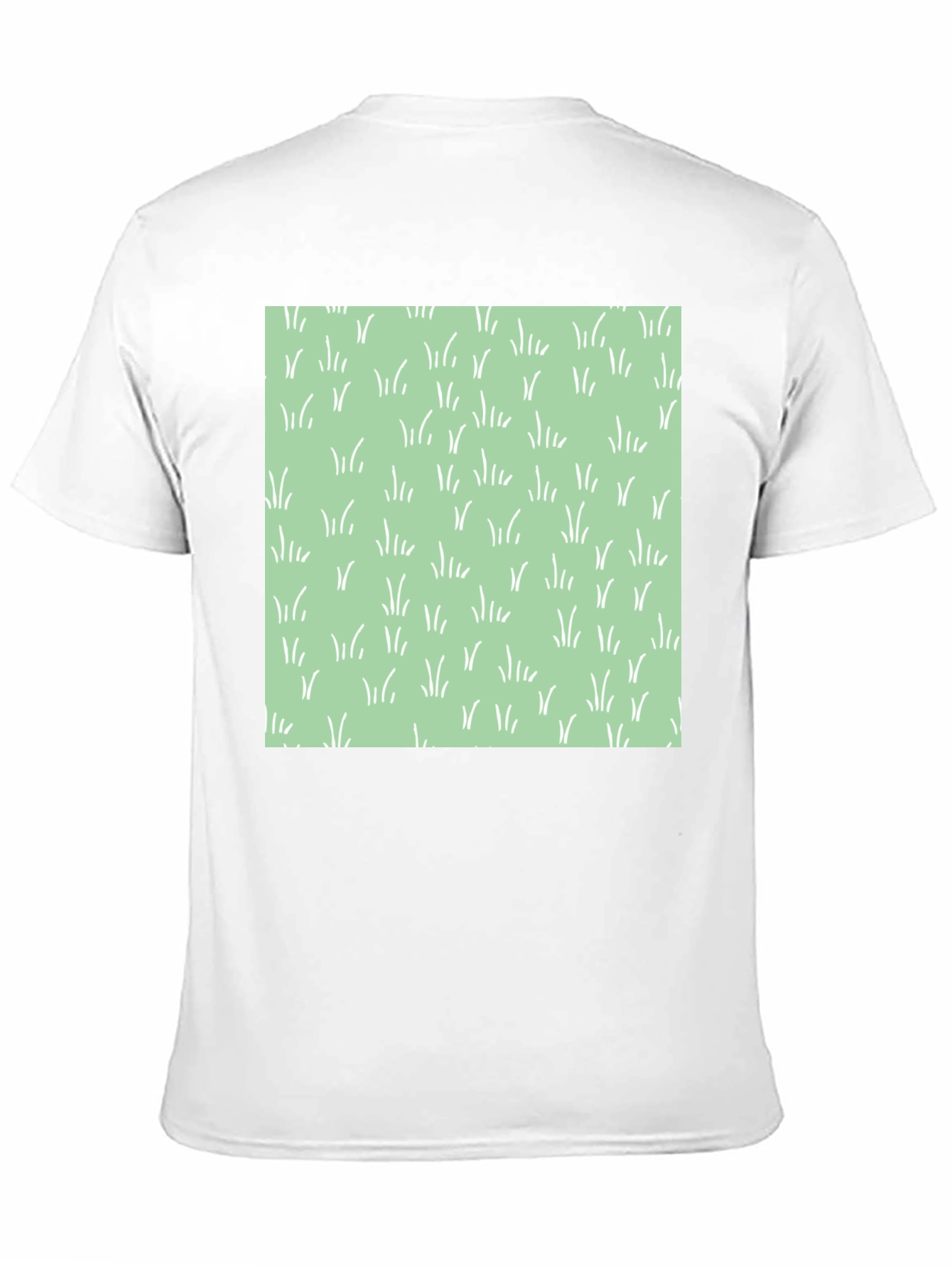 Trendy Black Tee with Grass Design