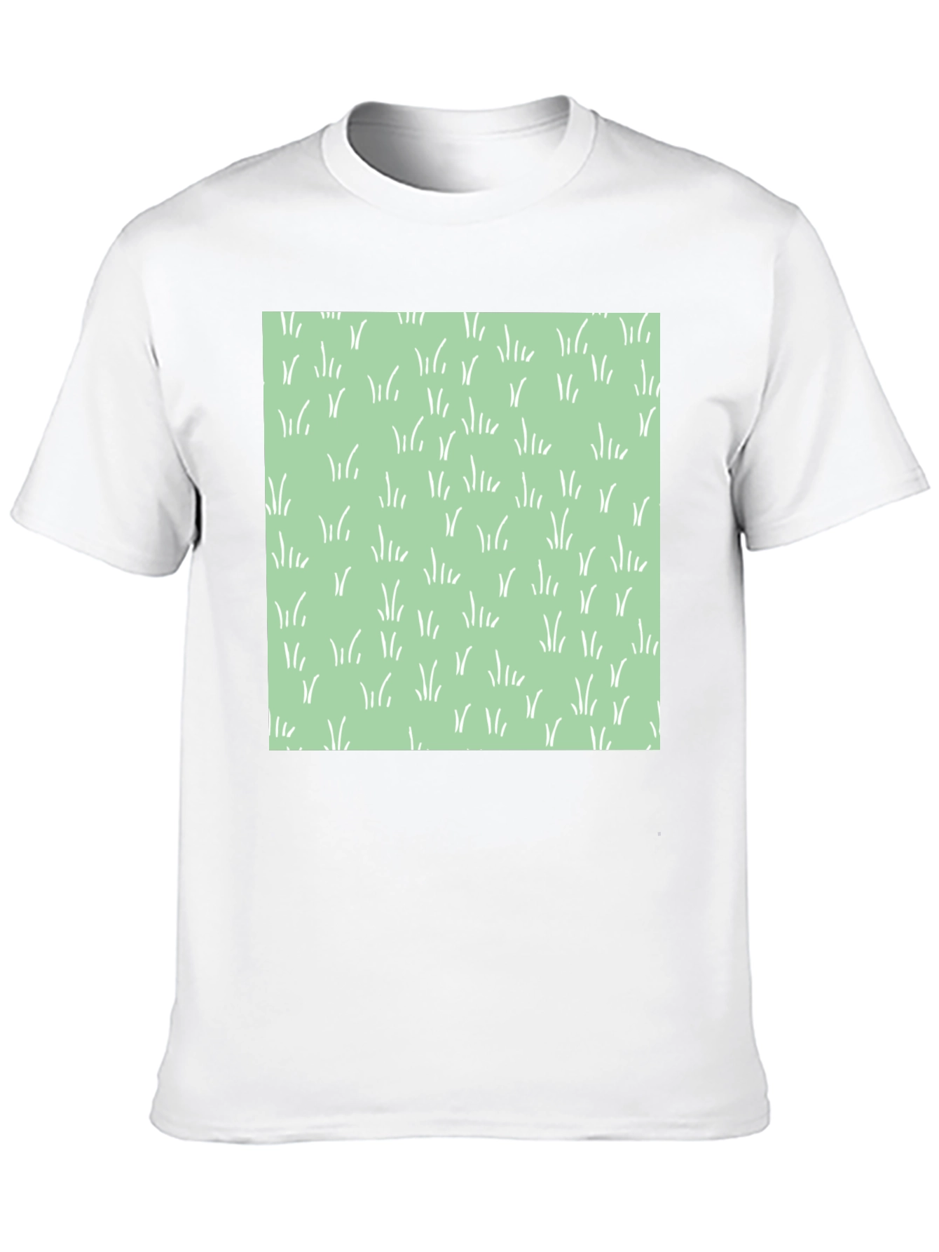Trendy Black Tee with Grass Design