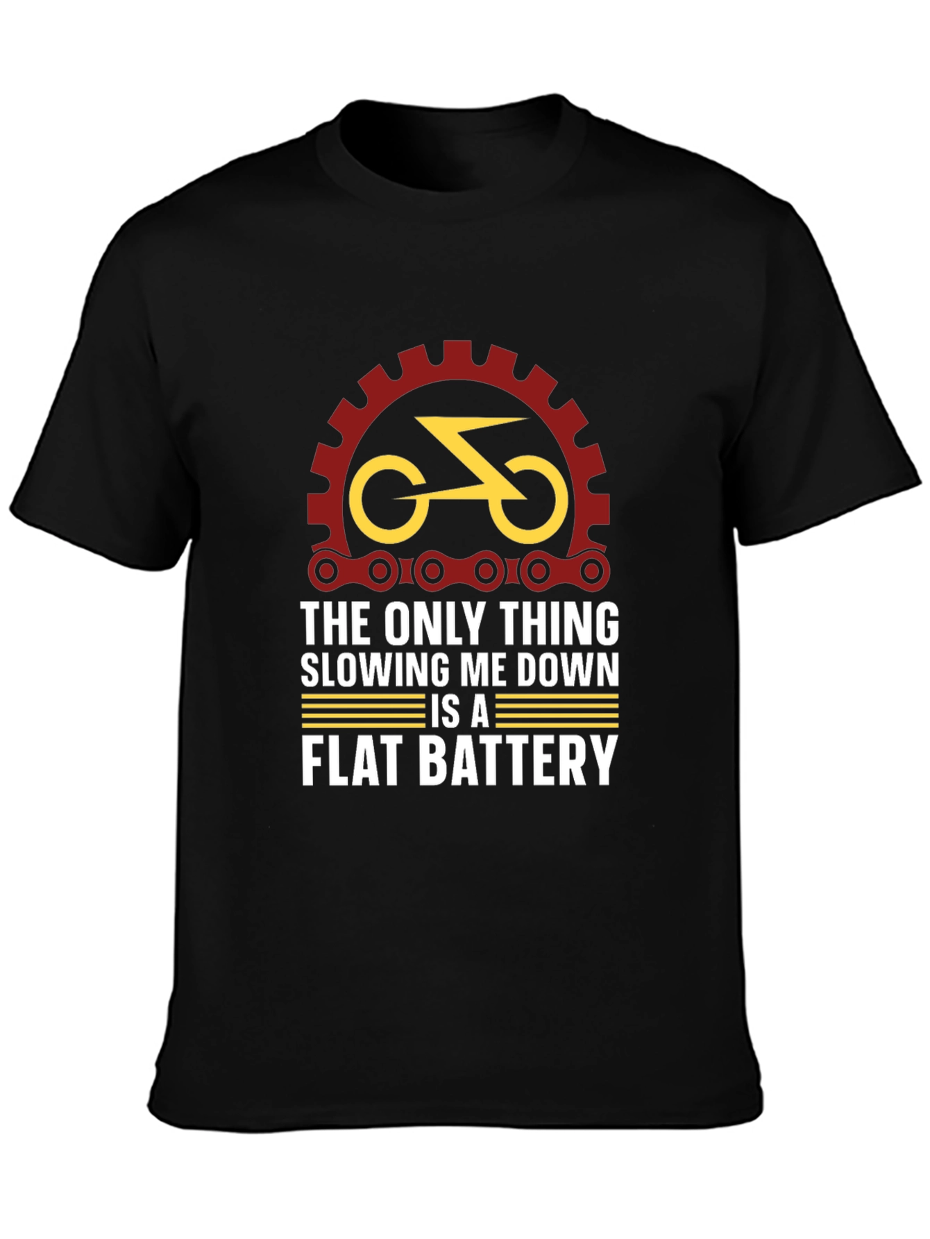 Funny Bike T-Shirt - Flat Battery