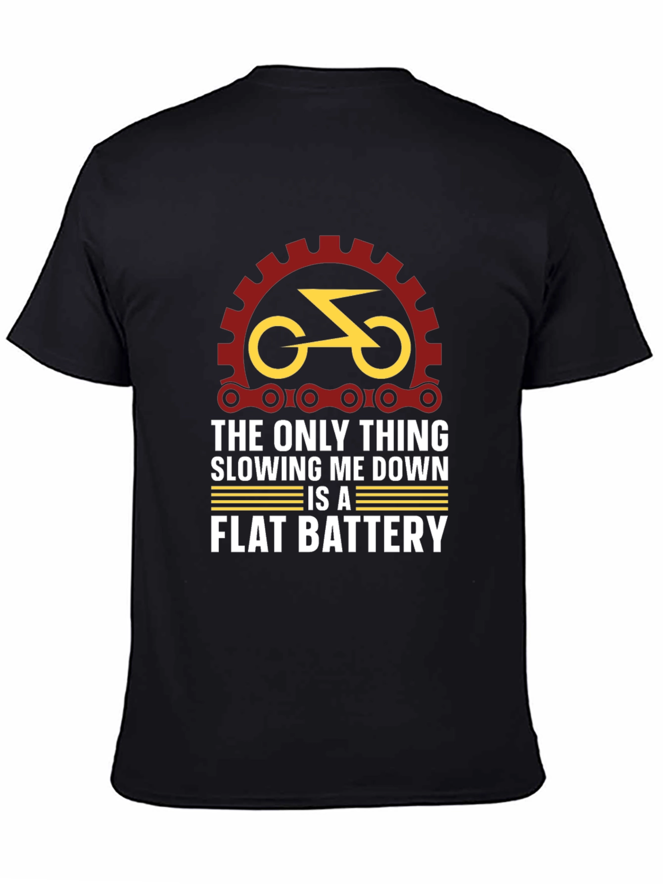 Funny Bike T-Shirt - Flat Battery