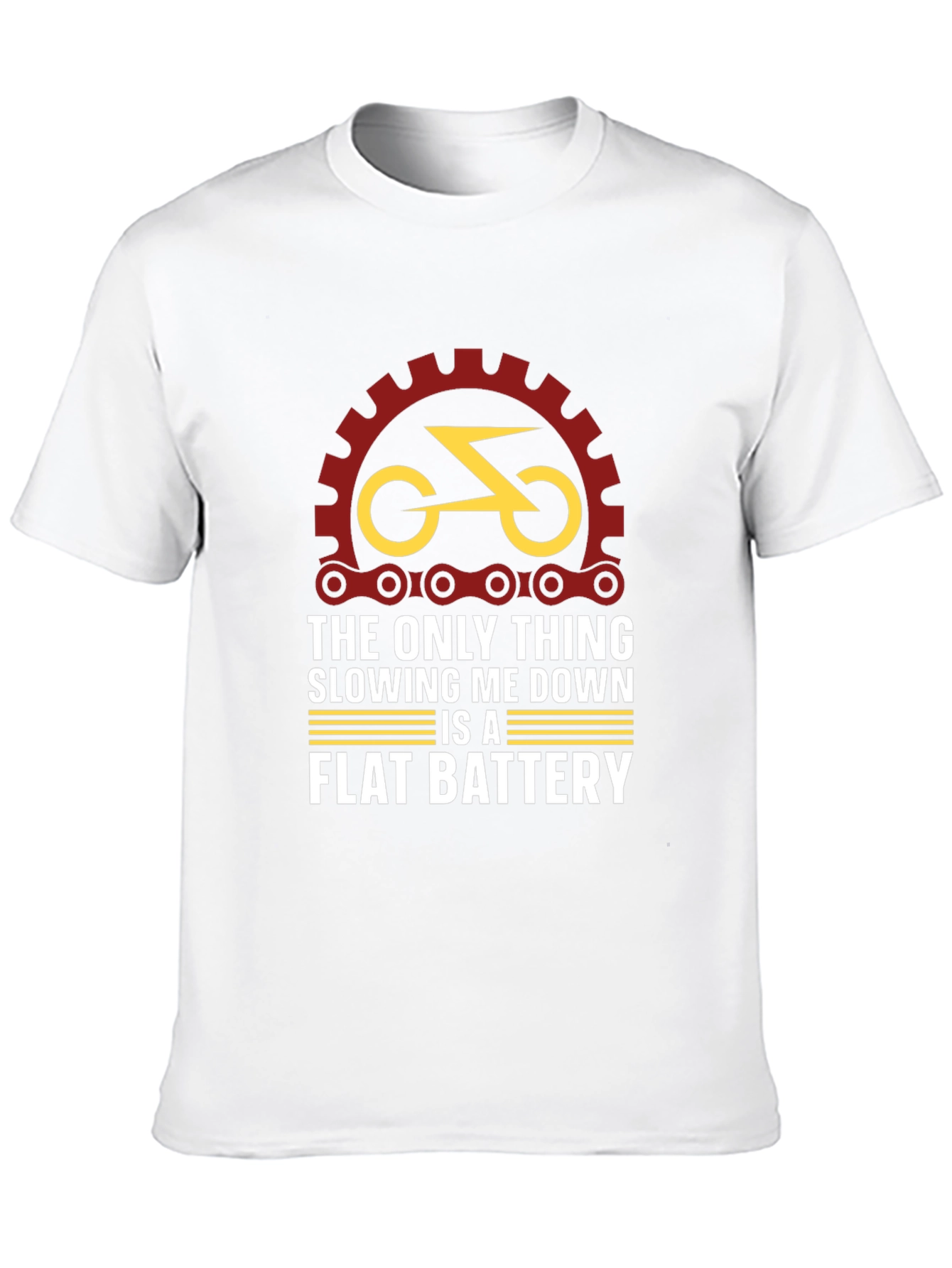 Funny Bike T-Shirt - Flat Battery