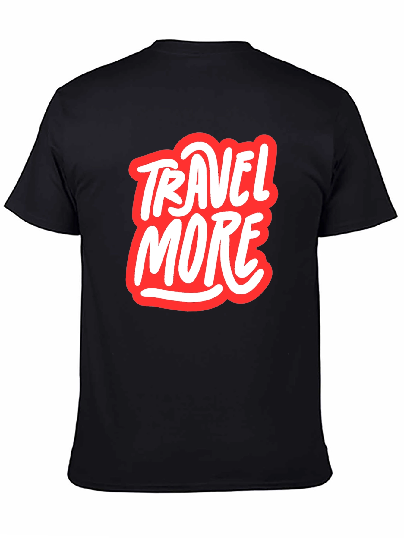 Travel More Graphic Tee - Black Crew Neck