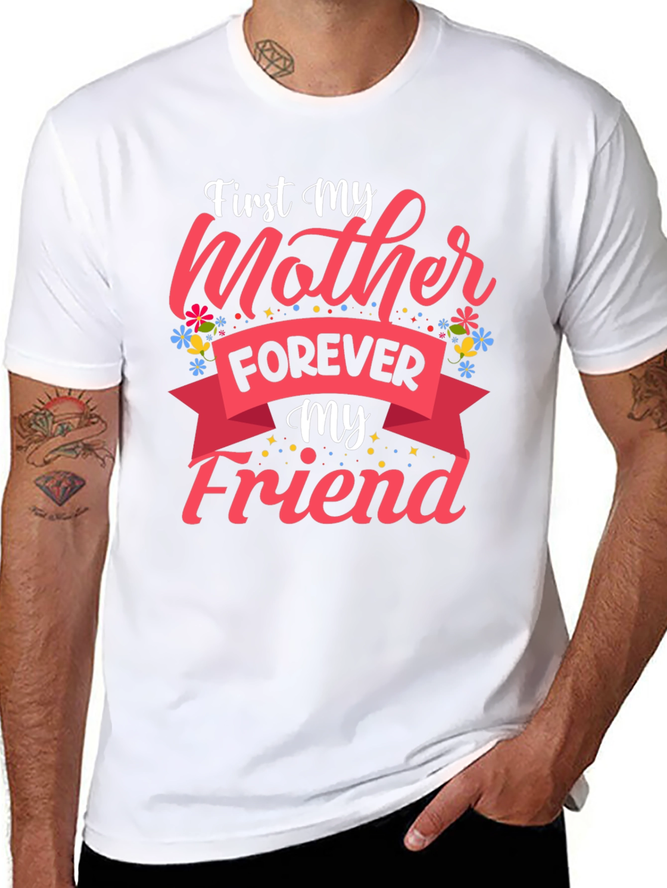 First My Mother Forever My Friend Black T-Shirt
